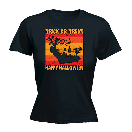 Trick Or Treat Happy Halloween - Funny Womens T-Shirt Tshirt