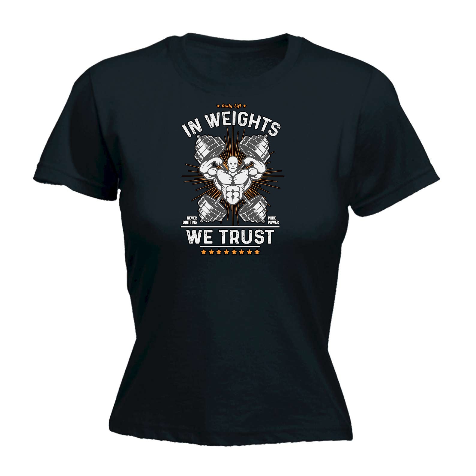 In Weights We Trust Gym Bodybuilding - Funny Womens T-Shirt Tshirt