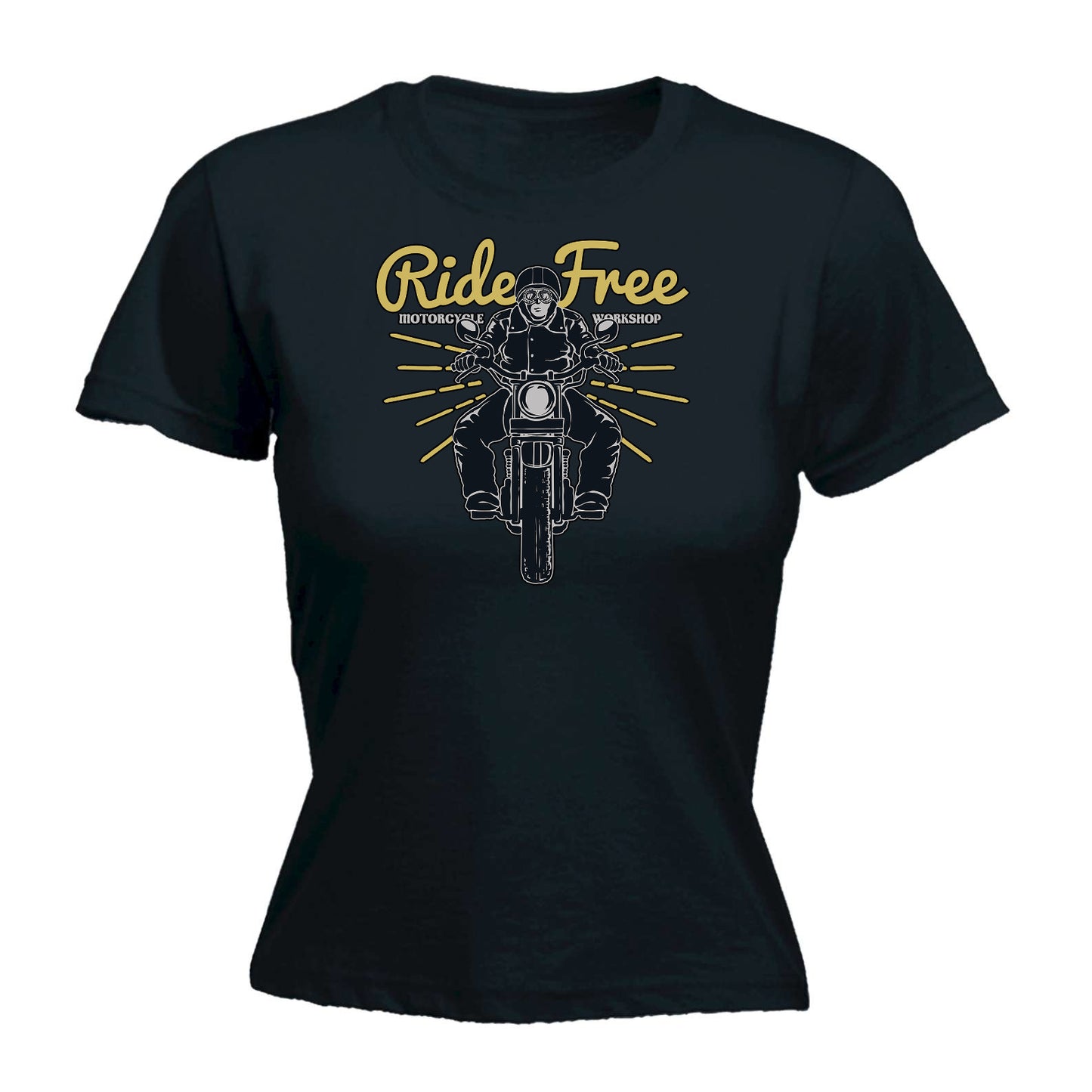 Ride Free Motorcycle Workshop Motorbike - Funny Womens T-Shirt Tshirt