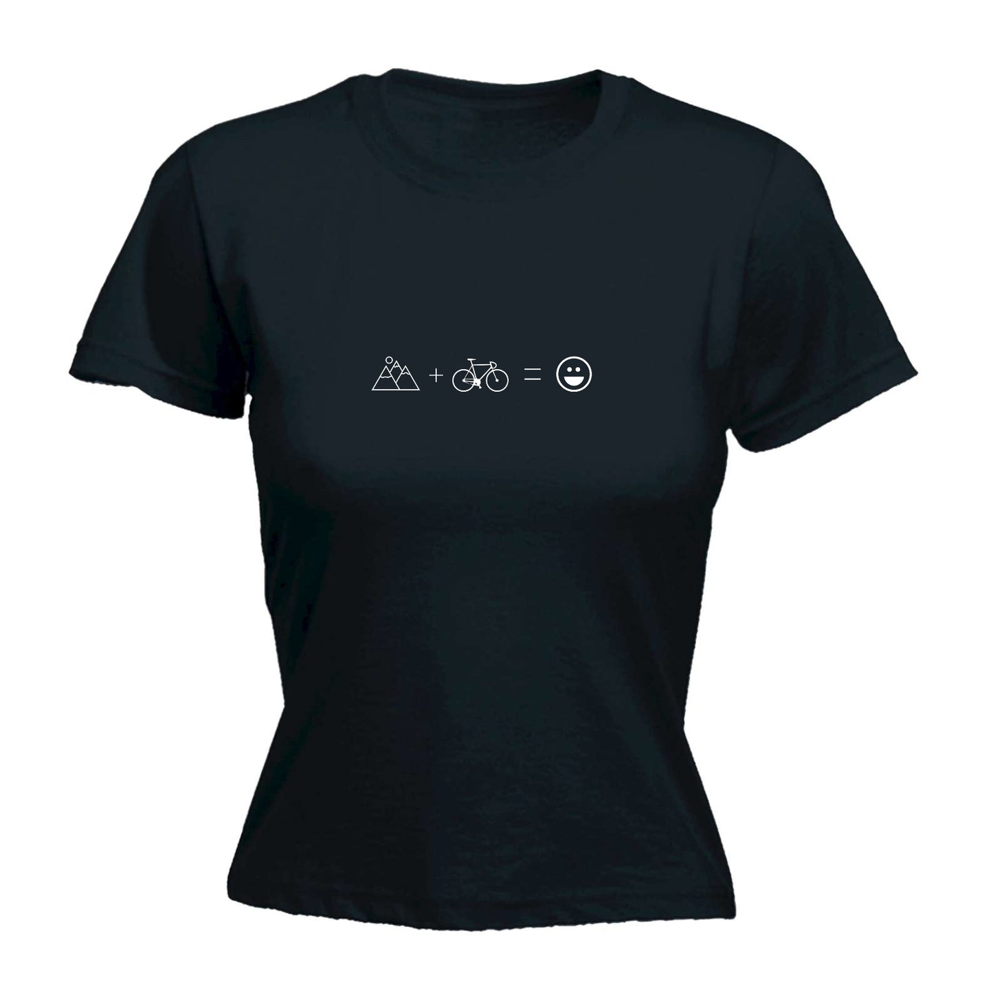 Mountain Biking Happy Face Cycling Bicycle Bike - Funny Womens T-Shirt Tshirt