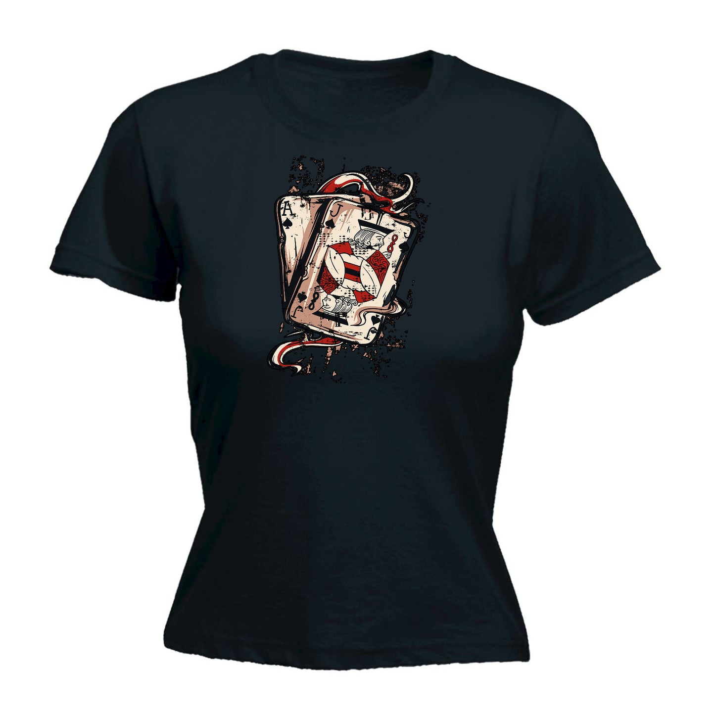 Ace Jack Cards Poker Texas Holdem - Funny Womens T-Shirt Tshirt