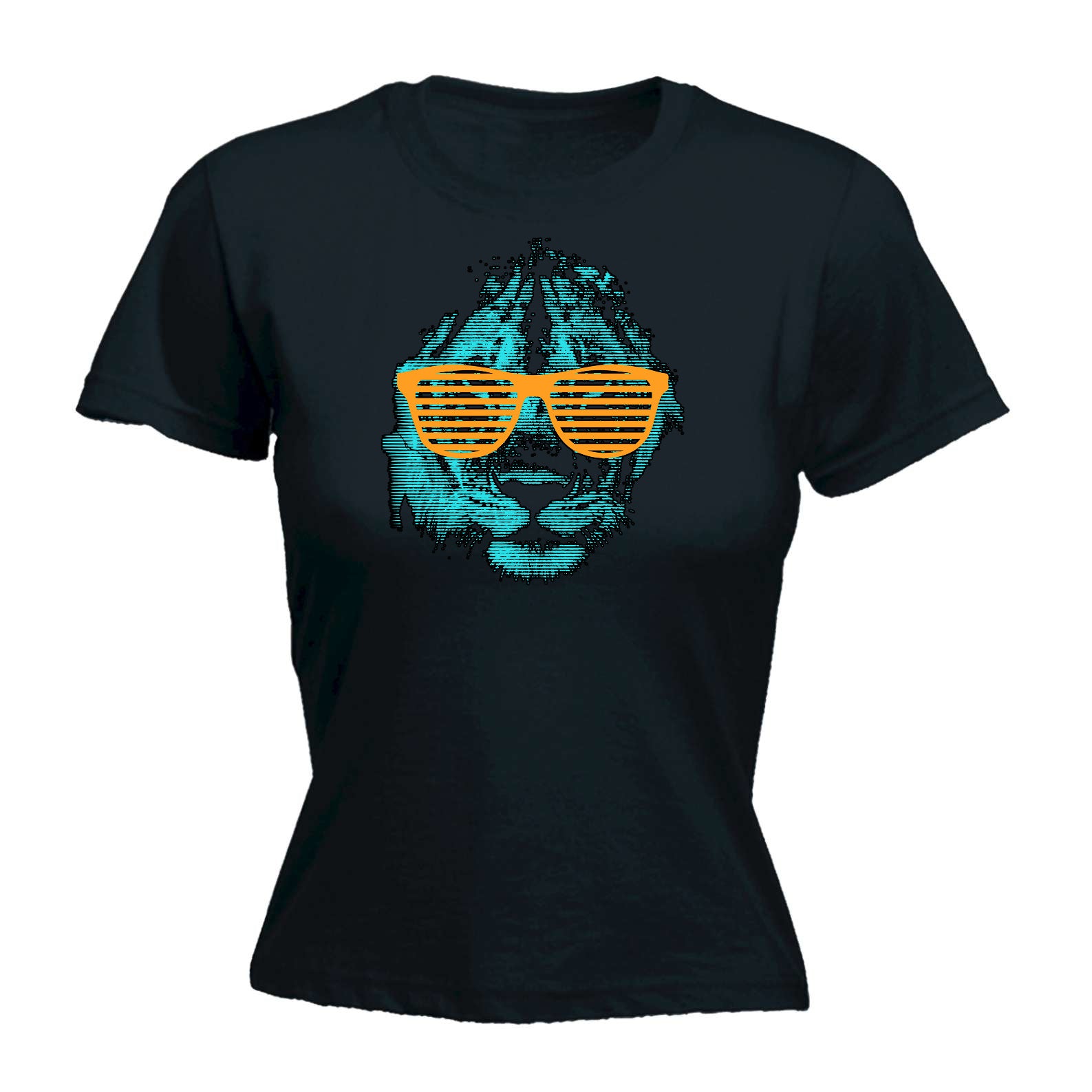 Raving Retro Lion - Funny Womens T-Shirt Tshirt