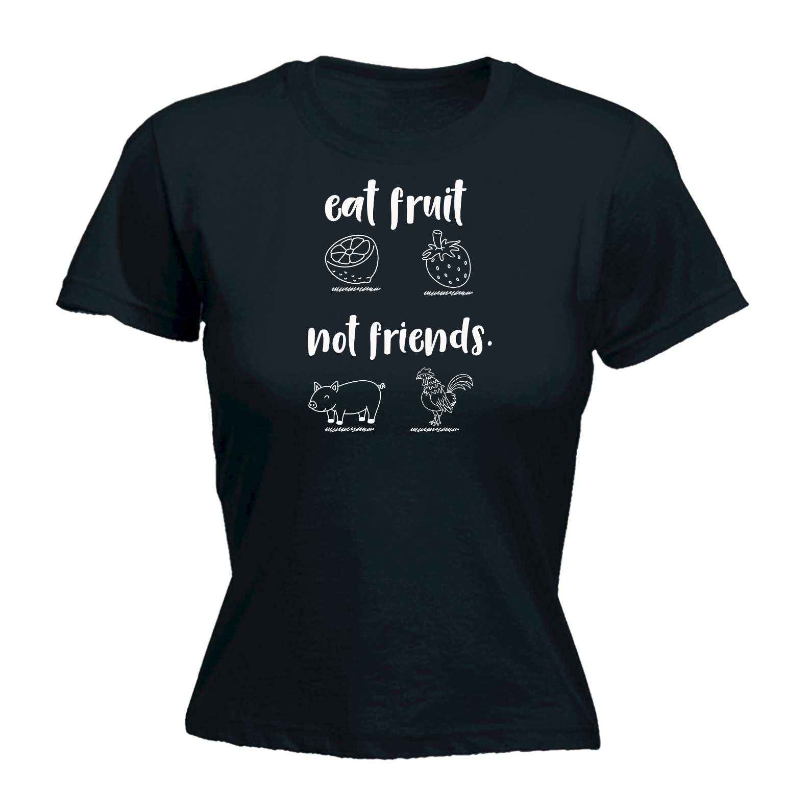 Eat Fruit Not Friends Vegan Food - Funny Womens T-Shirt Tshirt