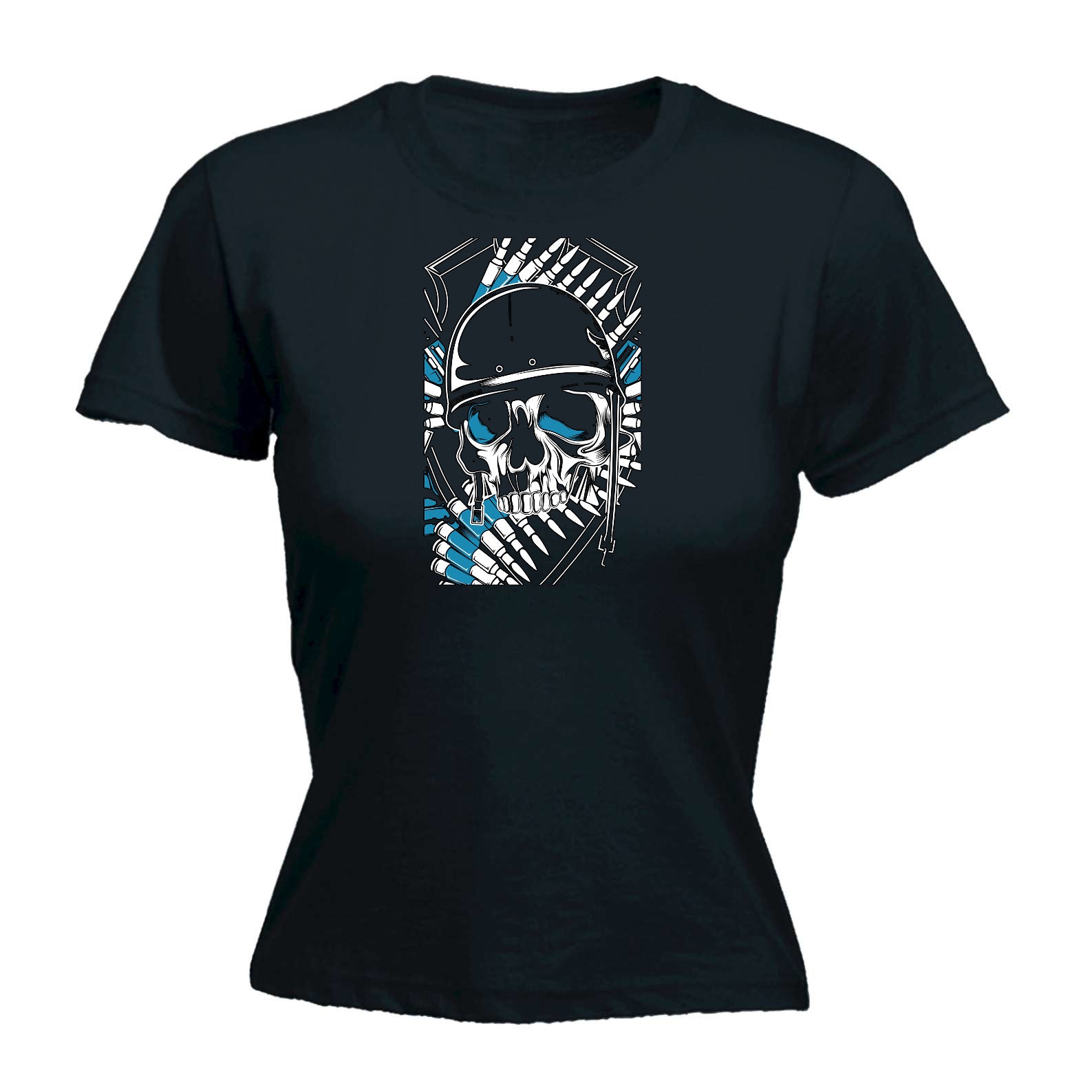 Soldier Skull Bullets - Funny Womens T-Shirt Tshirt