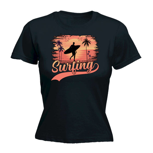 Surfing Summer Surf - Funny Womens T-Shirt Tshirt