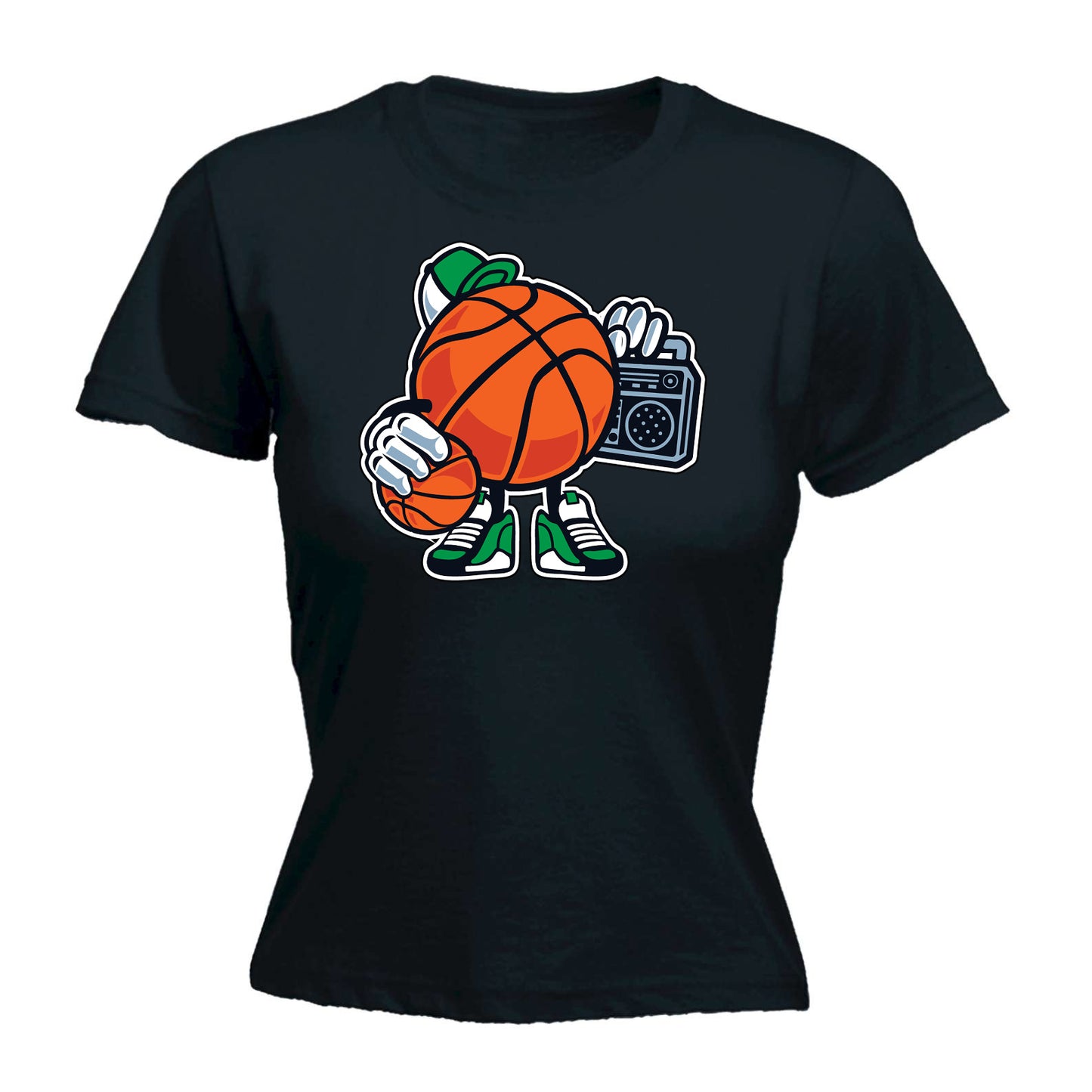 Street Basketball Cartoon Retro - Funny Womens T-Shirt Tshirt