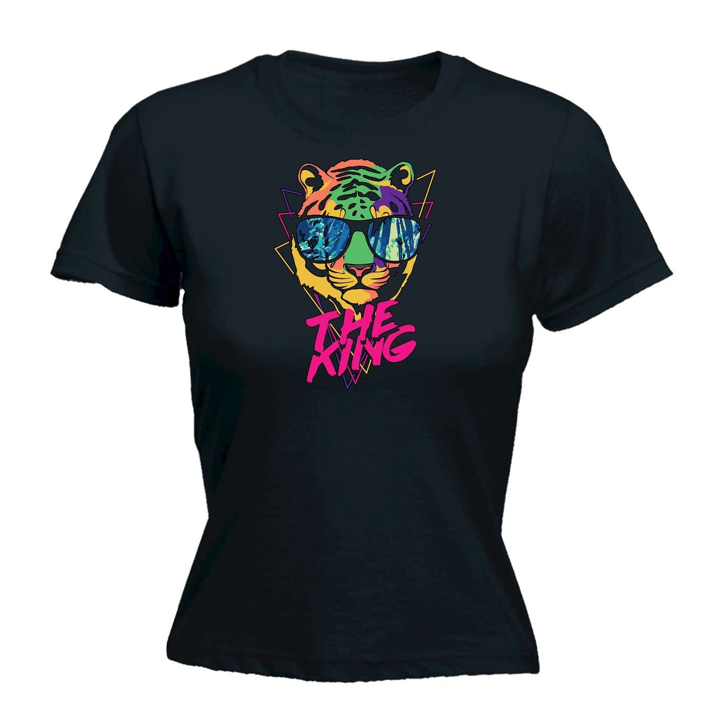 Tiger The King Retro Animal - Funny Womens T-Shirt Tshirt