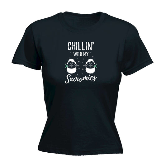 Chillin With My Snowmies Christmas Xmas - Funny Womens T-Shirt Tshirt