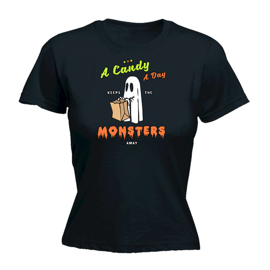 Halloween Candy A Day Keeps The Monsters Away - Funny Womens T-Shirt Tshirt