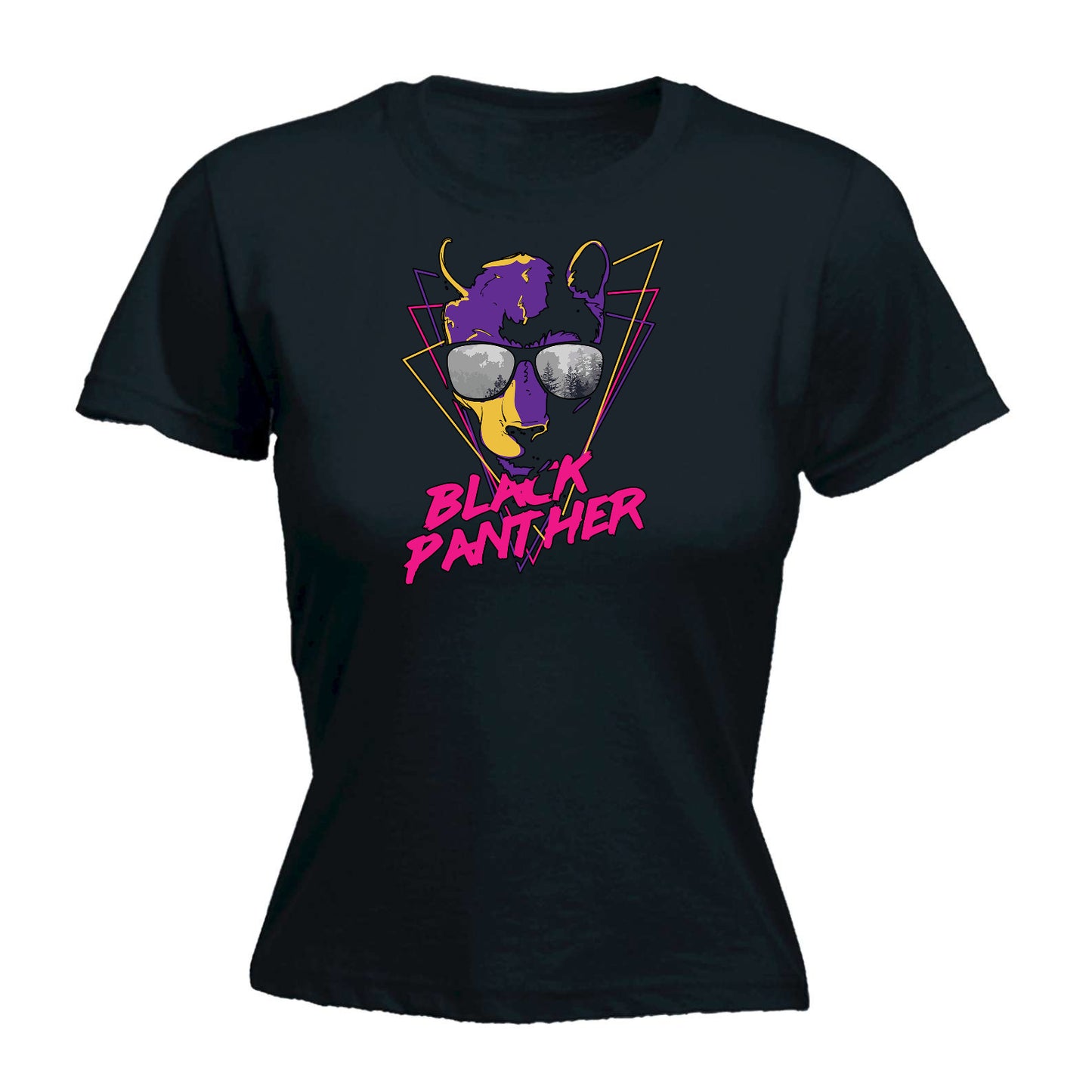 Black Panther Retro - Funny Womens T-Shirt Tshirt