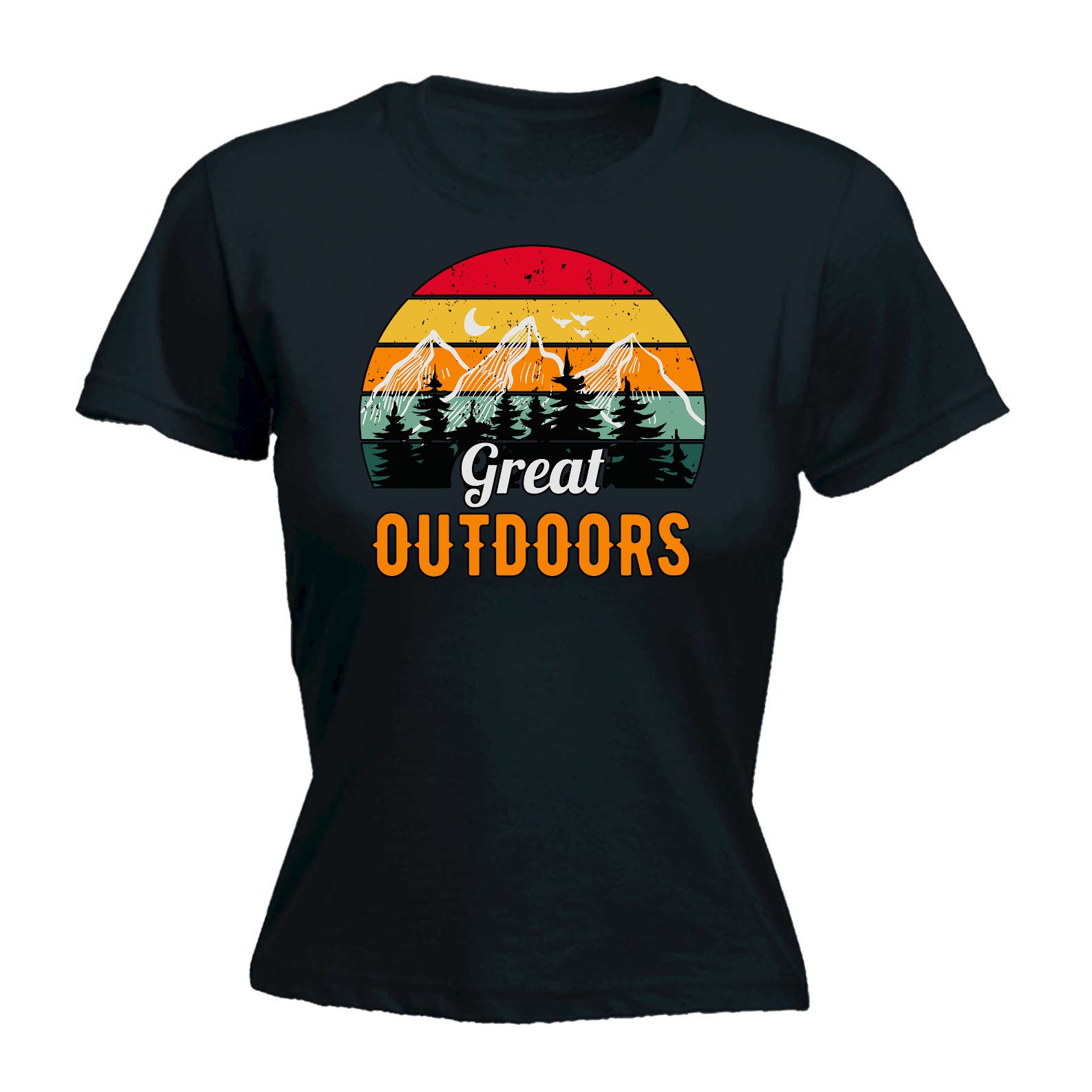 Great Outdoors Camping Camp Hiking - Funny Womens T-Shirt Tshirt