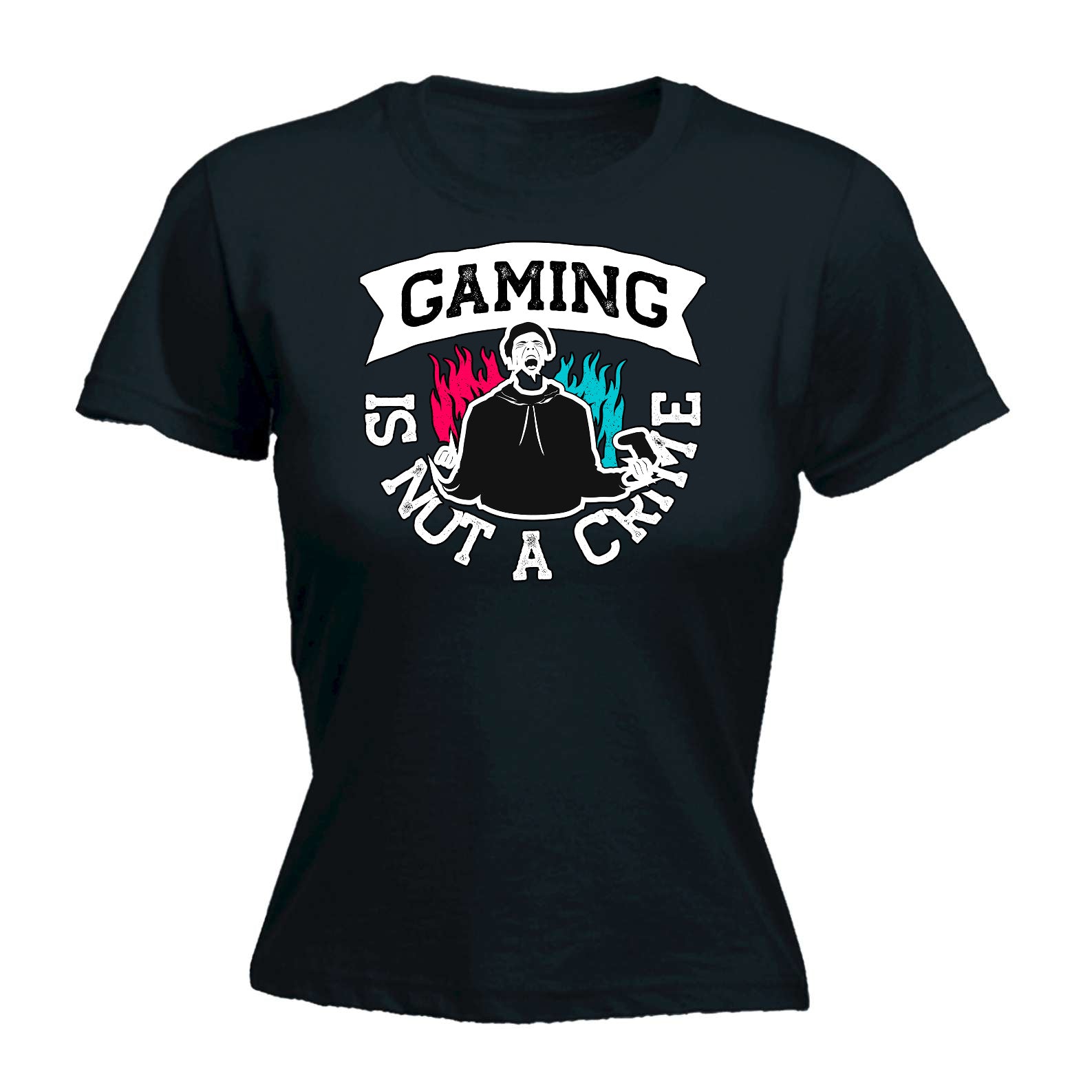 Gaming Is Not A Crime Game - Funny Womens T-Shirt Tshirt
