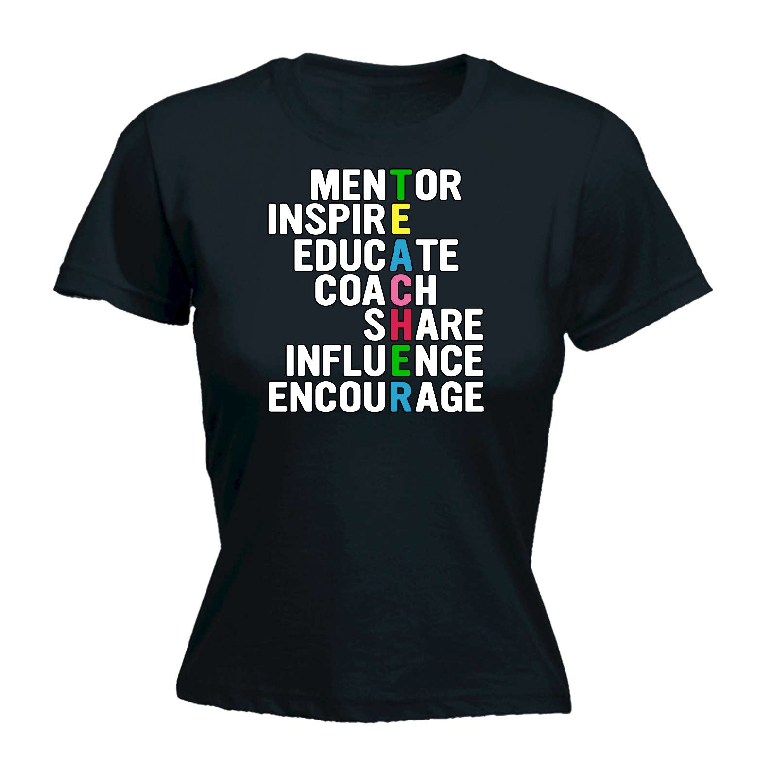 Teacher Words Inspire Educate Coach - Funny Womens T-Shirt Tshirt