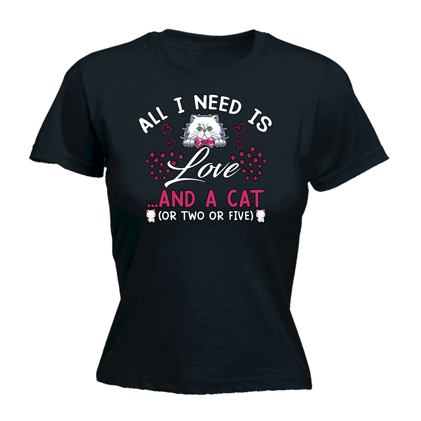 All I Need Is Love And A Cat Kitten Pussy Cats - Funny Womens T-Shirt Tshirt