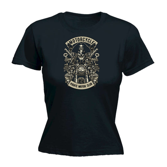 Pirate Motorcycle Club Motorbike - Funny Womens T-Shirt Tshirt