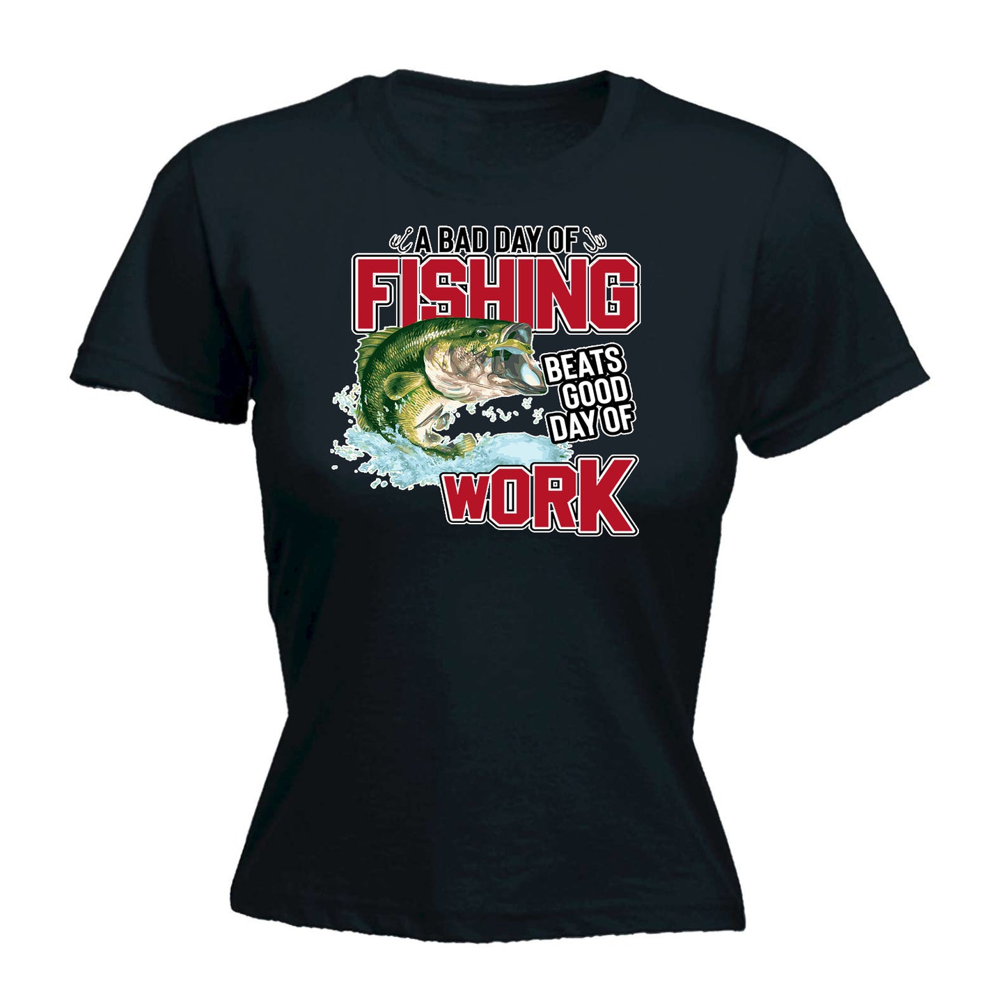 A Bad Day Fishing Beats Good Day At Work Angling Fish - Funny Womens T-Shirt Tshirt