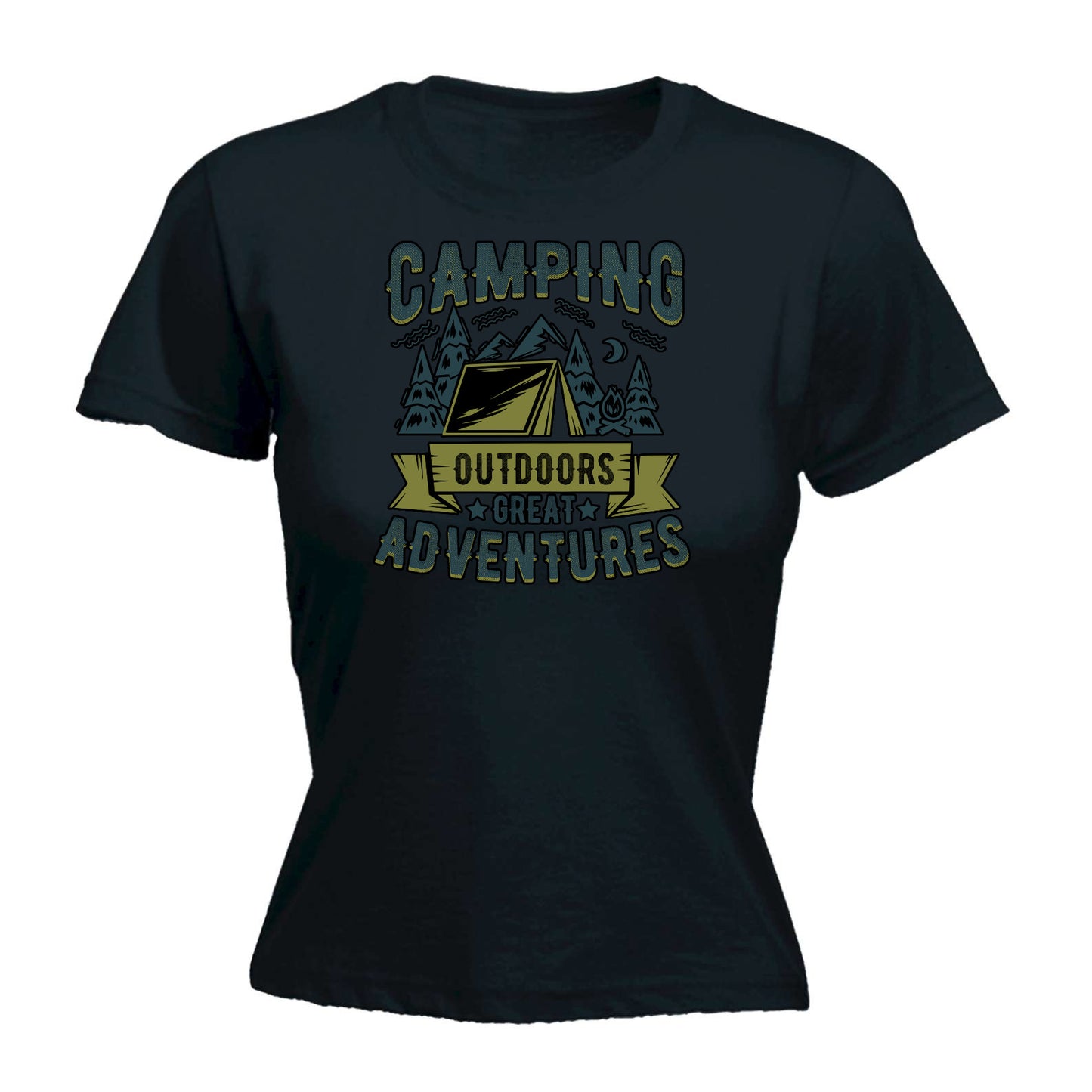 Camping Outdoors Great Adventures - Funny Womens T-Shirt Tshirt