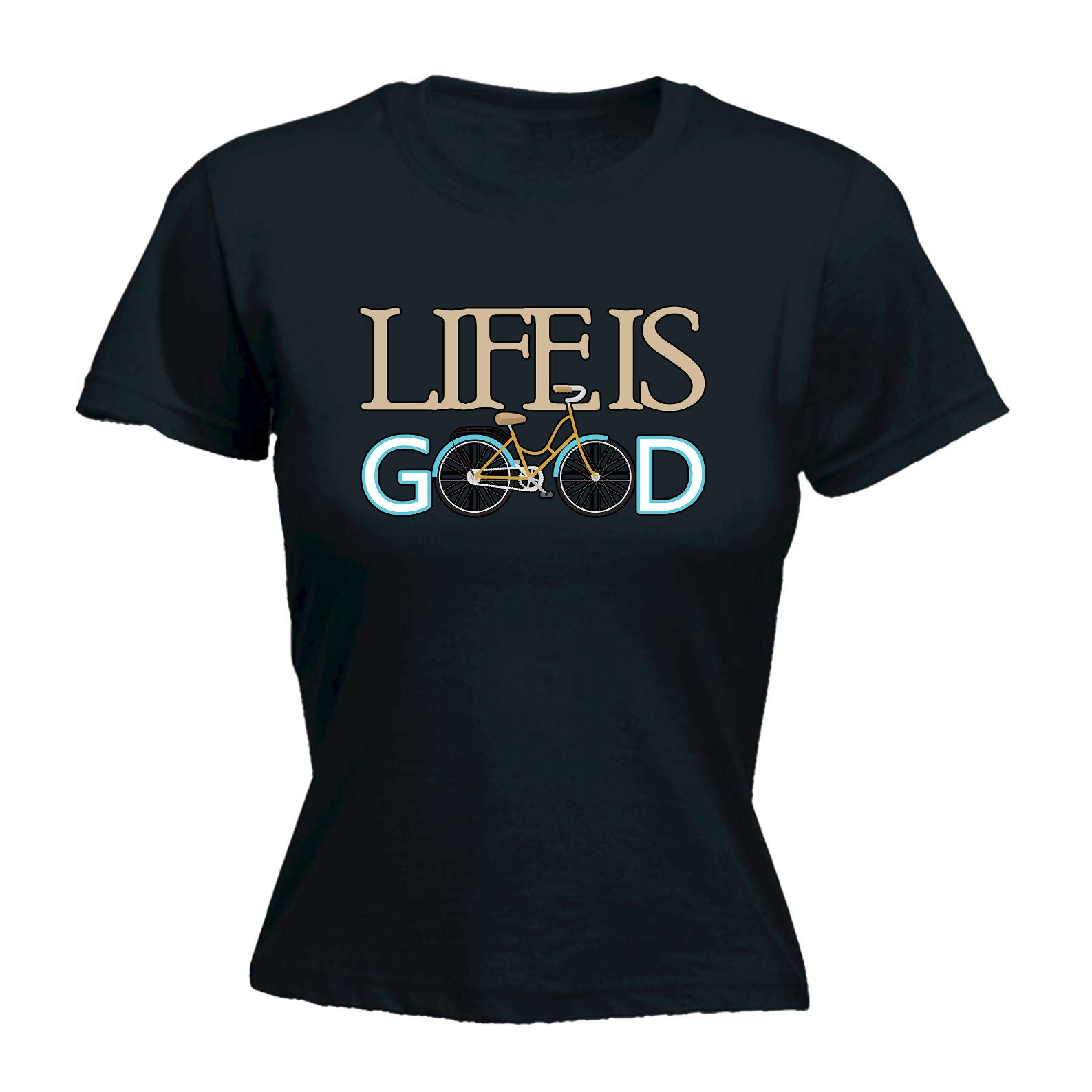 Life Is Good Cycling Bicycle Bike - Funny Womens T-Shirt Tshirt