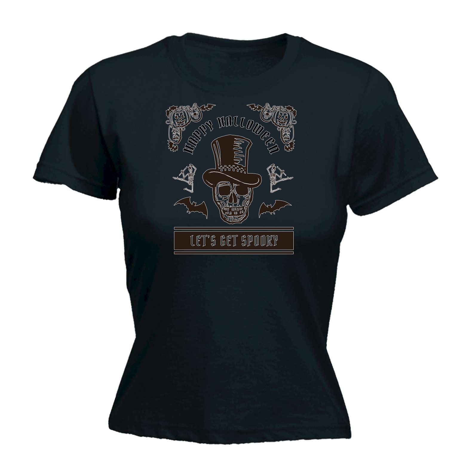 Happy Halloween Lets Get Spooky - Funny Womens T-Shirt Tshirt