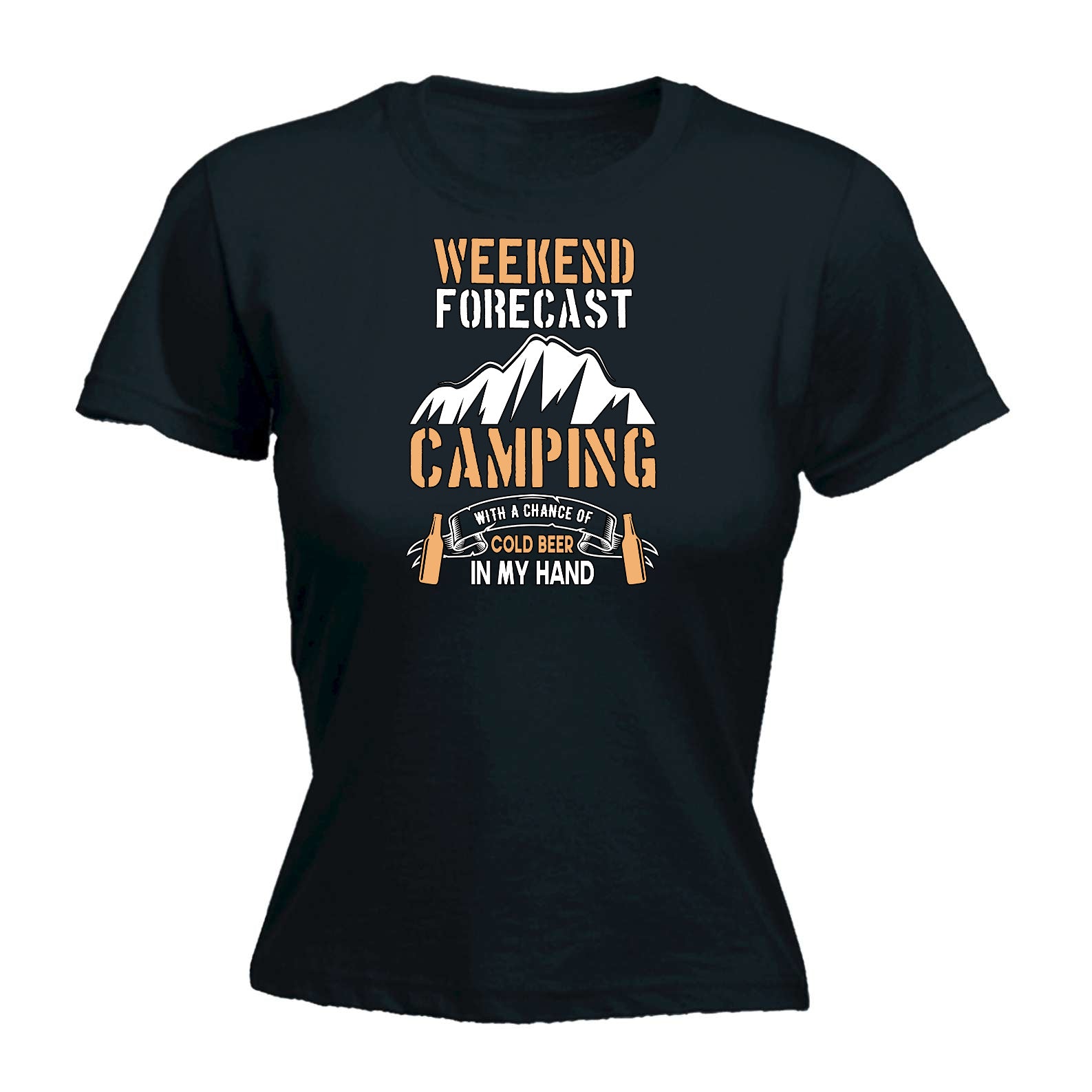 Weekend Forcast Camping Beer Tent - Funny Womens T-Shirt Tshirt