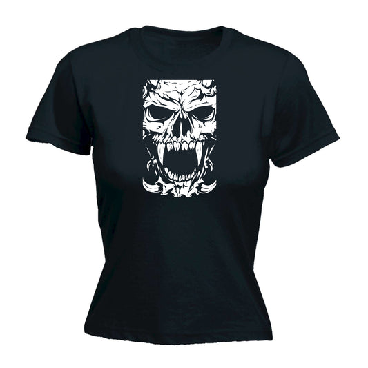 Demon Skull Fashion - Funny Womens T-Shirt Tshirt