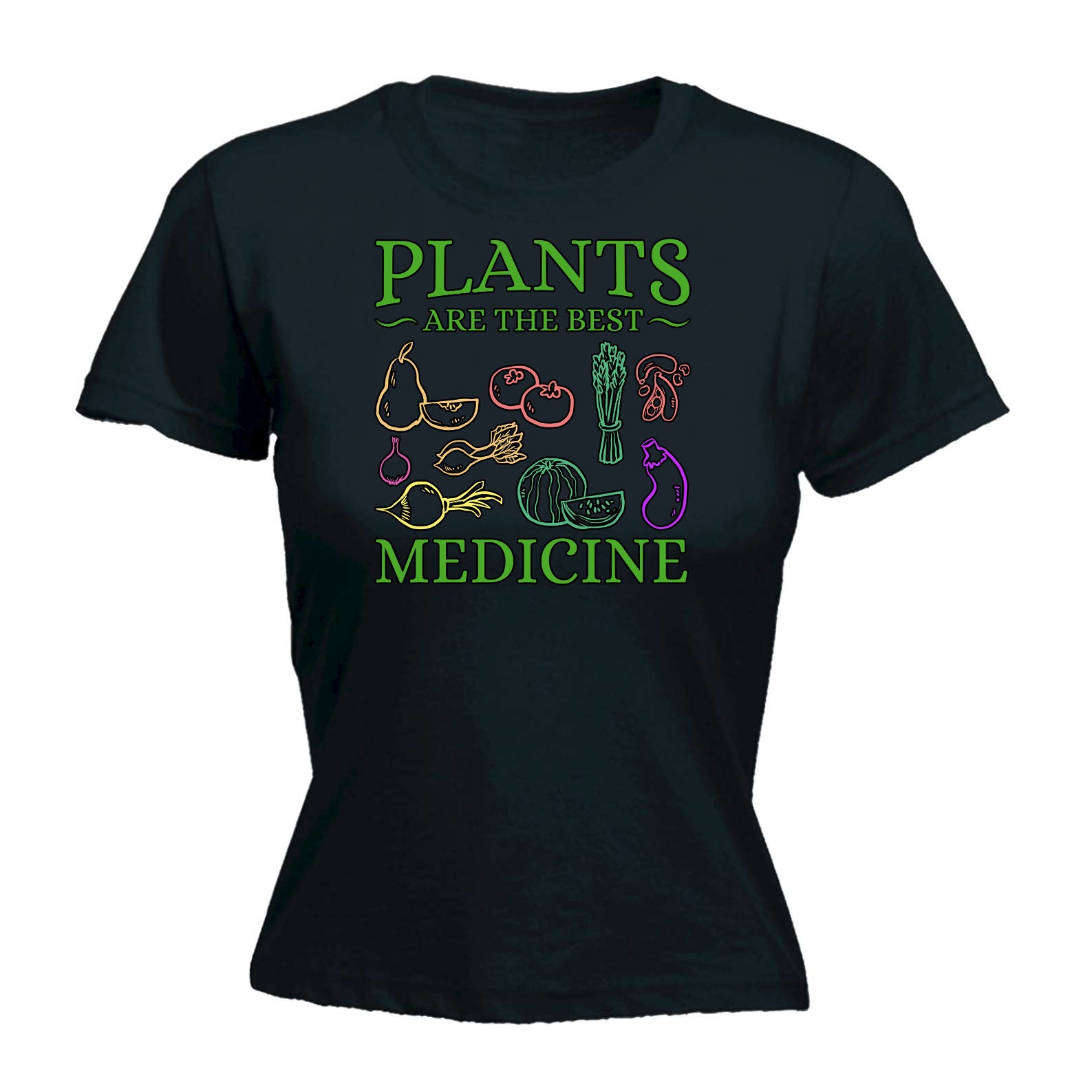 Plants Are The Best Medicine Vegan Food - Funny Womens T-Shirt Tshirt