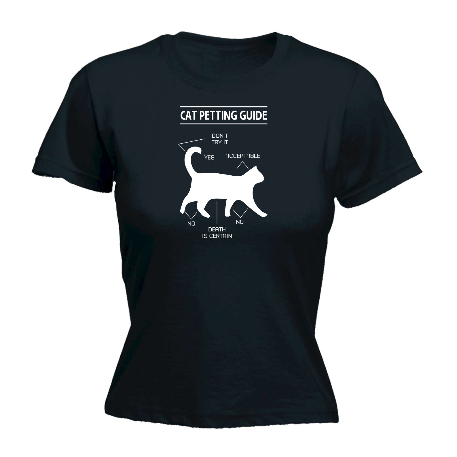 Cat Petting Guide Kitten Pussy Cats - Funny Womens T-Shirt Tshirt