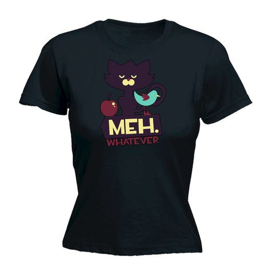 Meh Whatever Cat - Funny Womens T-Shirt Tshirt