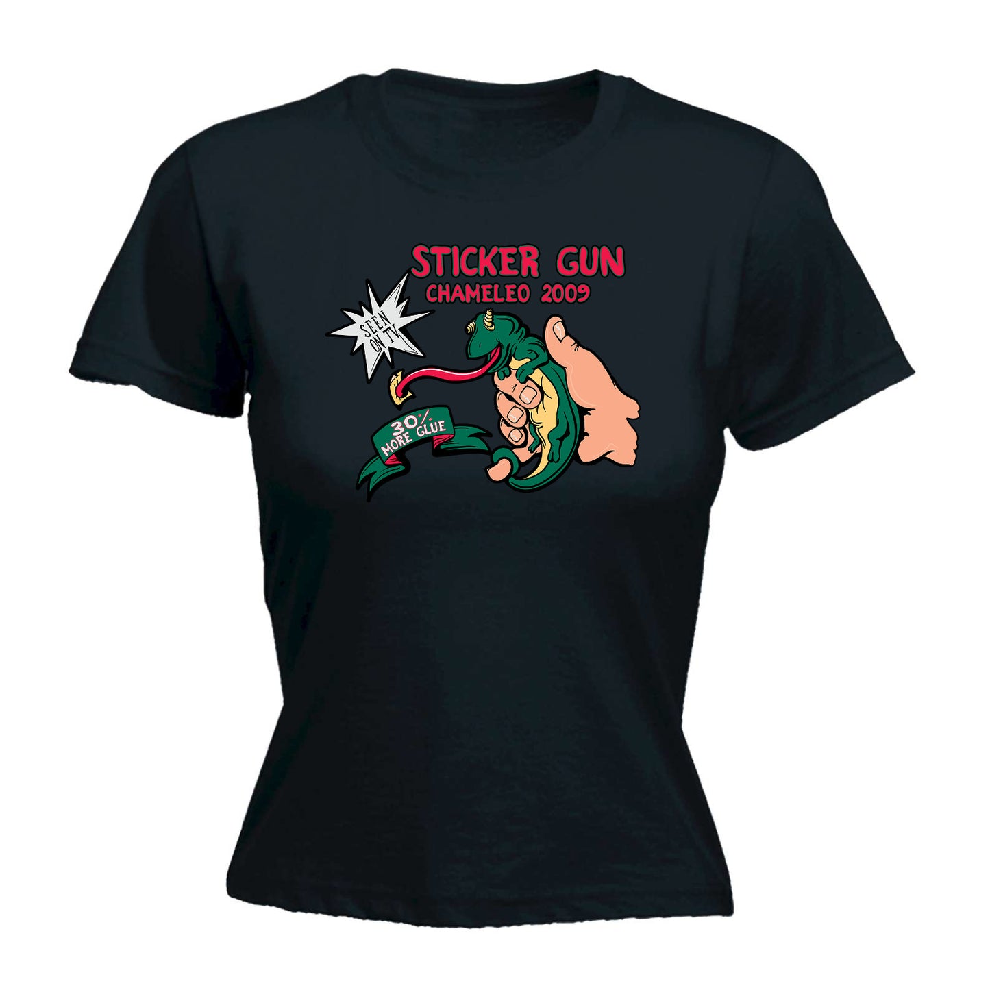 Sticker Gun Chaneleo - Funny Womens T-Shirt Tshirt