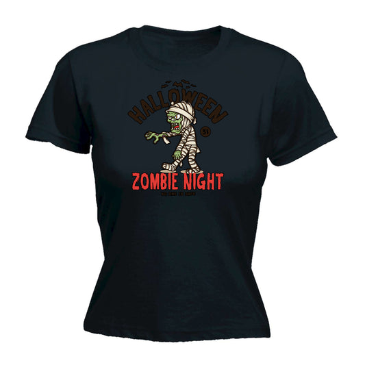 Halloween Zombie Night No One Is Safe - Funny Womens T-Shirt Tshirt