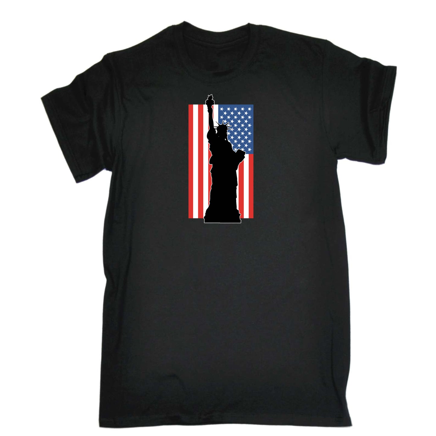 Statue Liberty New York Usa Flag - Mens 123t Funny T-Shirt Tshirts