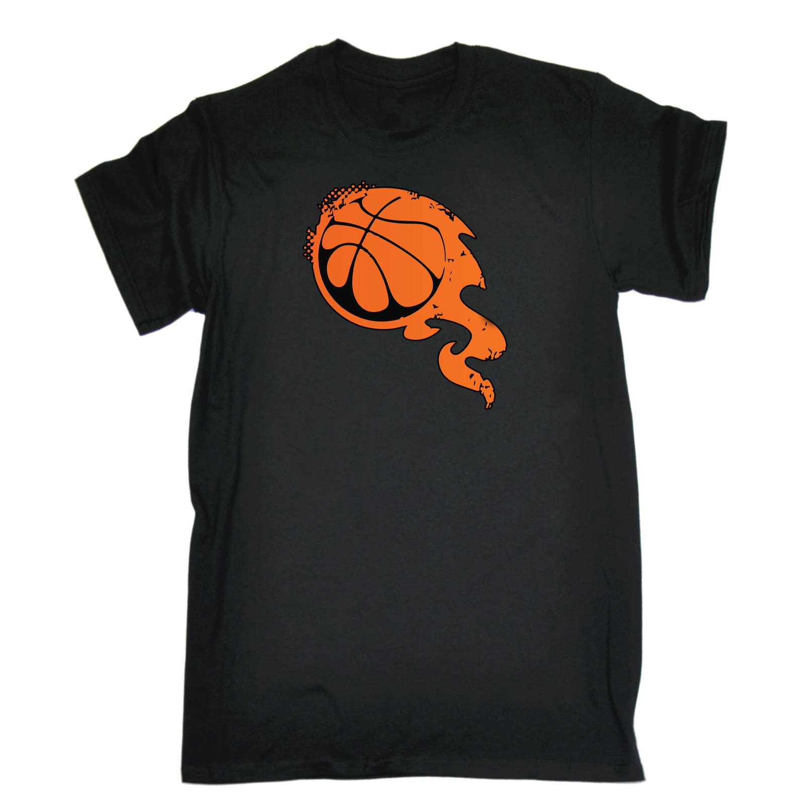 Basketball Flaming Fashion - Mens 123t Funny T-Shirt Tshirts