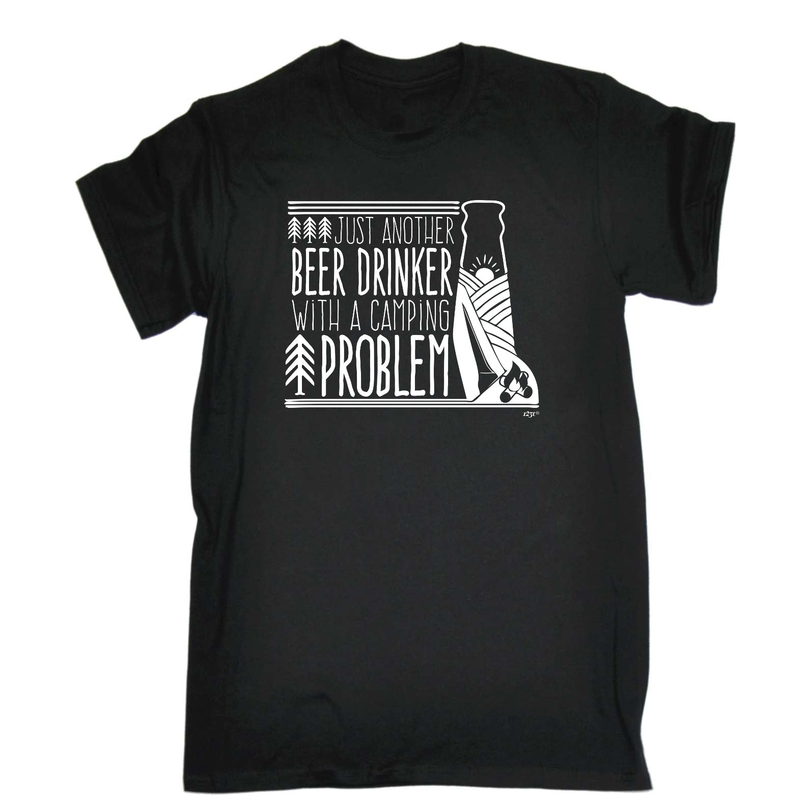 Beer Drinker With A Camping Problem - Mens Funny T-Shirt Tshirts
