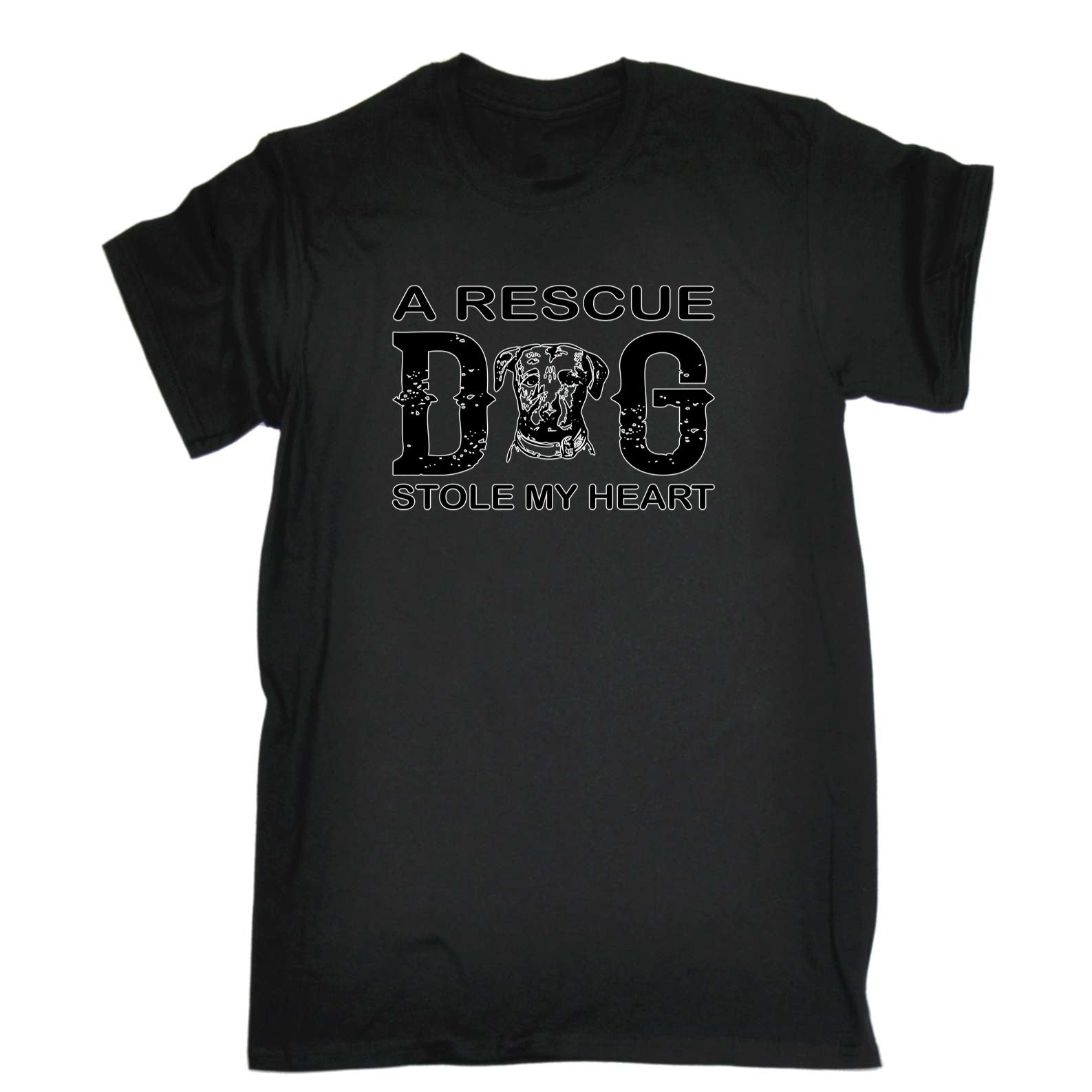 A Rescue Dog Stole My Heart - Mens 123t Funny T-Shirt Tshirts