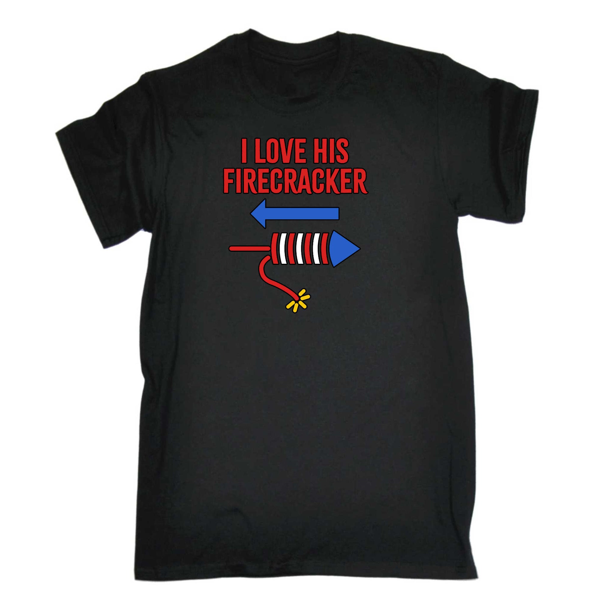 I Love His Firecracker Fireworks - Mens 123t Funny T-Shirt Tshirts
