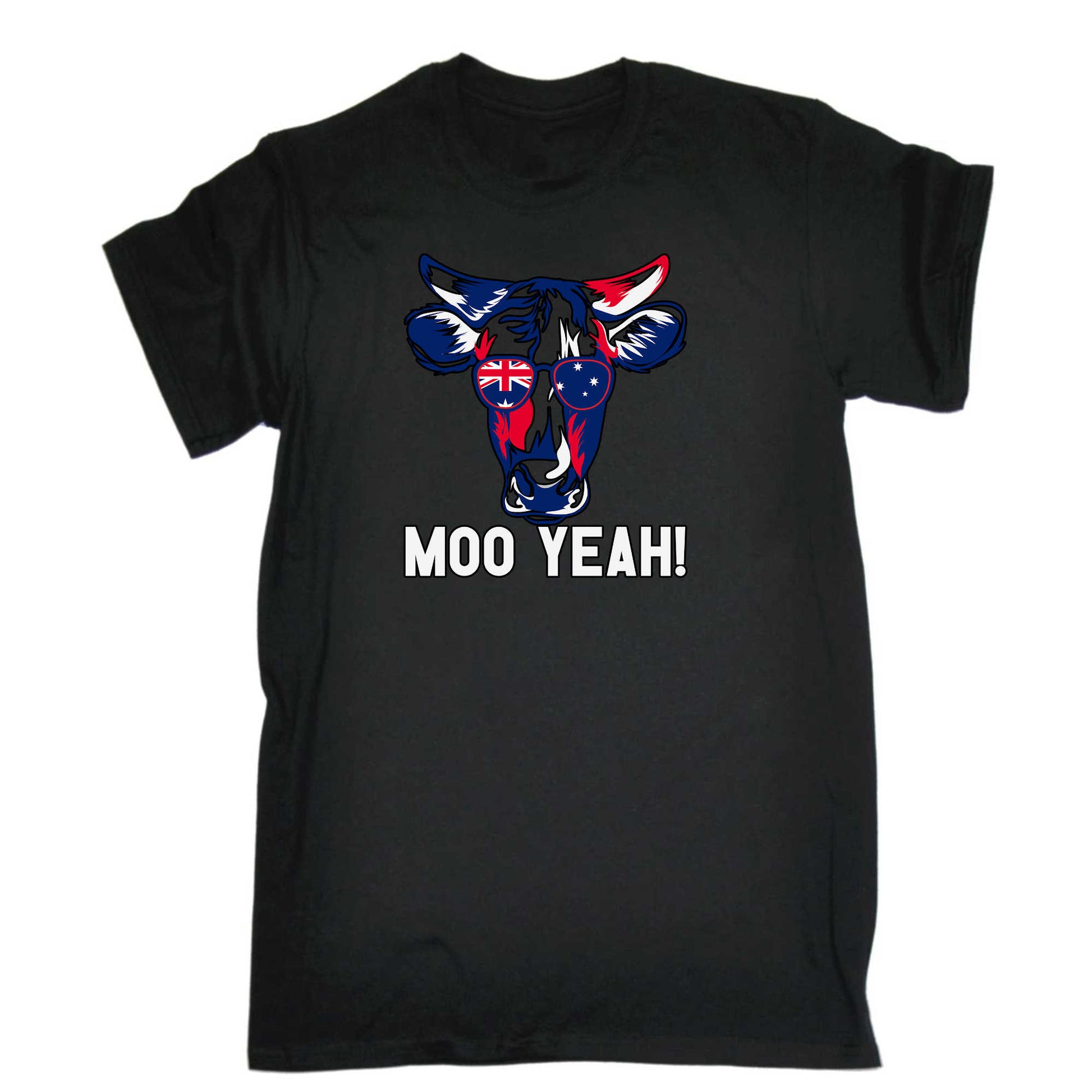 Australia Moo Yeah Flag Cow Day - Mens 123t Funny T-Shirt Tshirts
