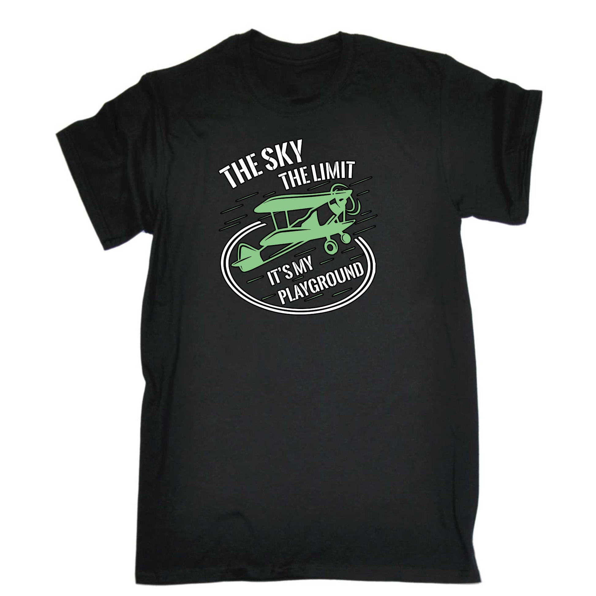The Sky The Limit It Is My Playground Aviation Pilot - Mens 123t Funny T-Shirt Tshirts