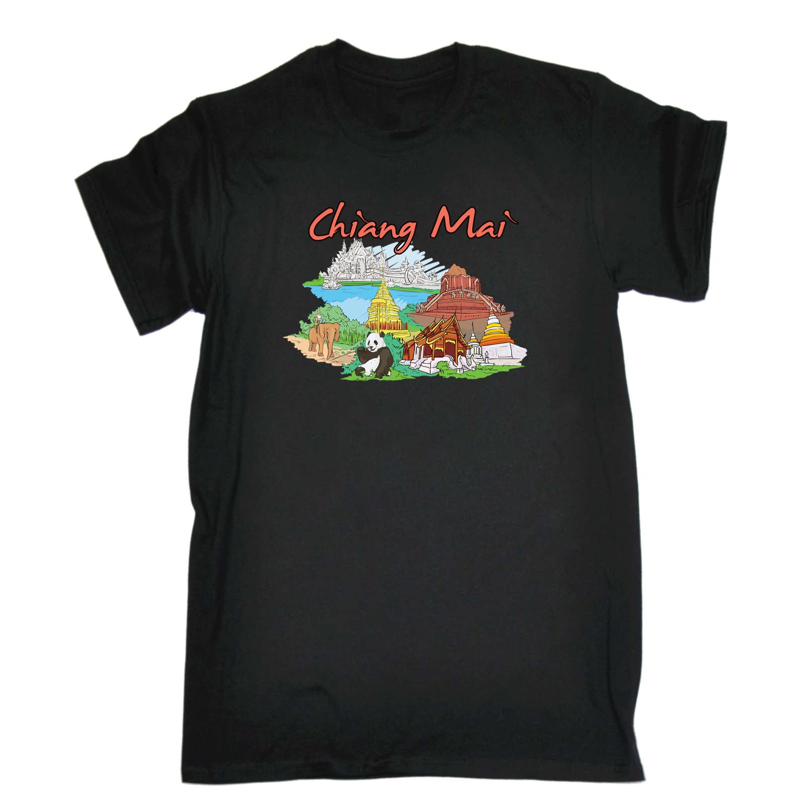 Chiang Mai Country Flag Thailand - Mens 123t Funny T-Shirt Tshirts