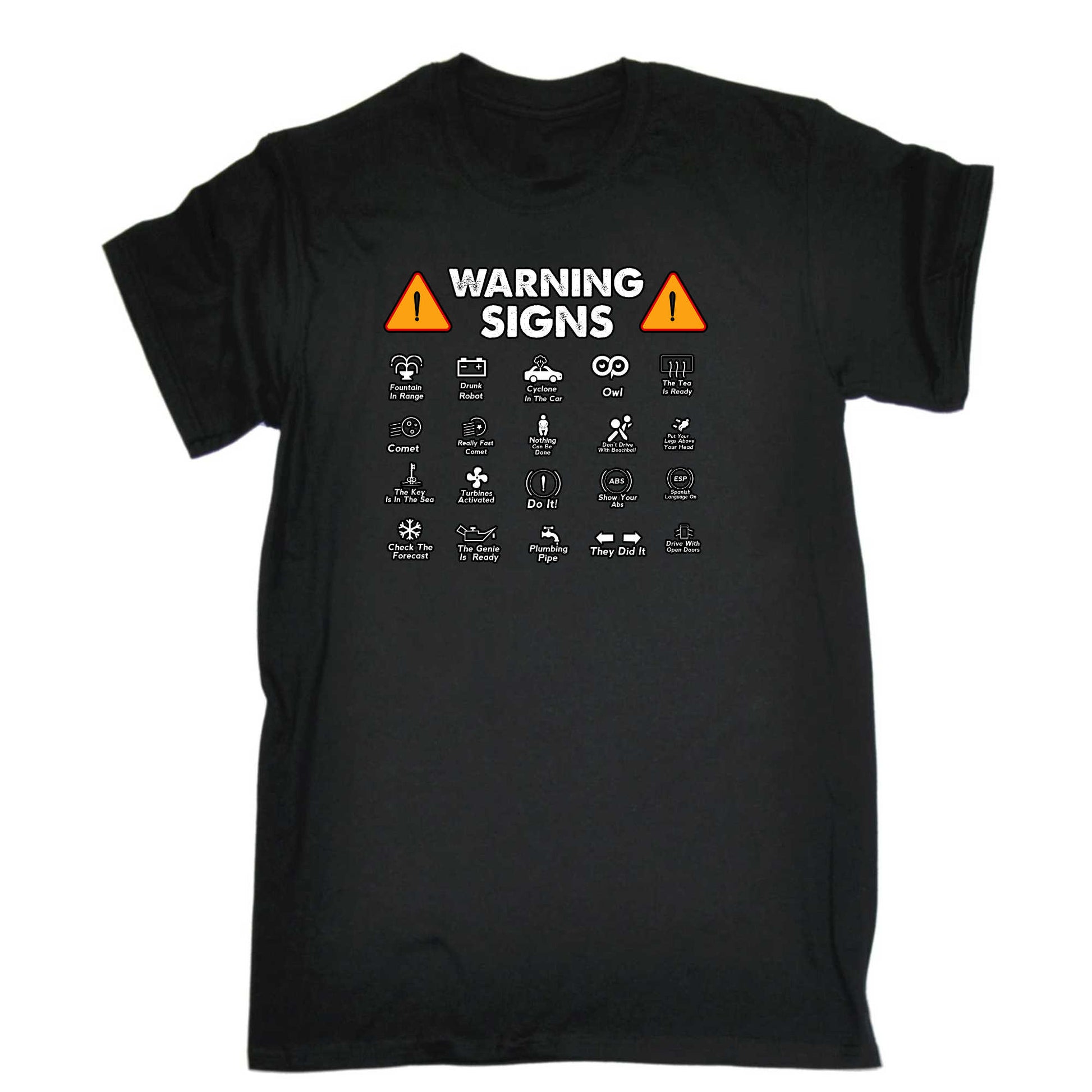 Driving Warning Signs Mechanic - Mens 123t Funny T-Shirt Tshirts
