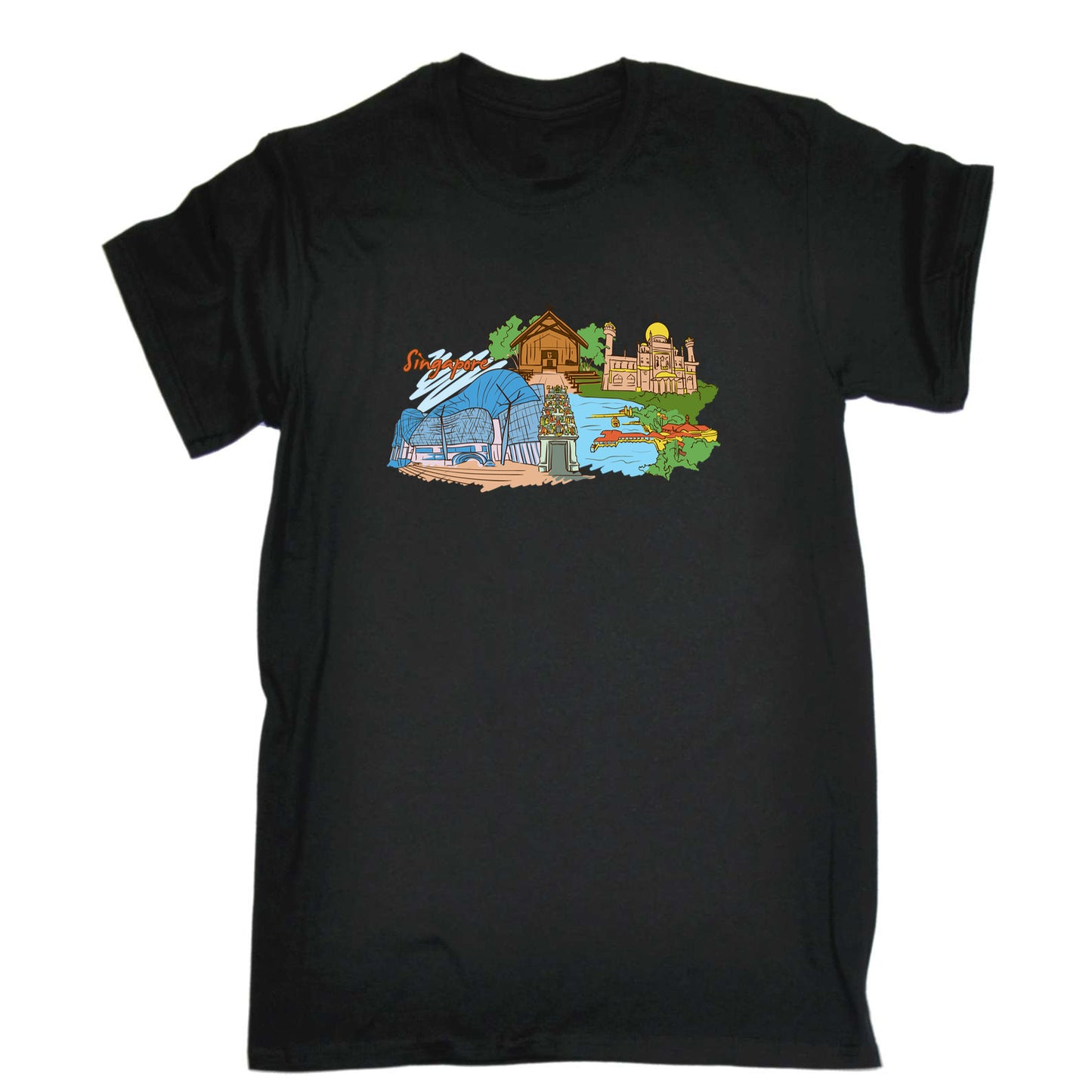 Singapore Southeast Asia Country Flag Destination - Mens 123t Funny T-Shirt Tshirts