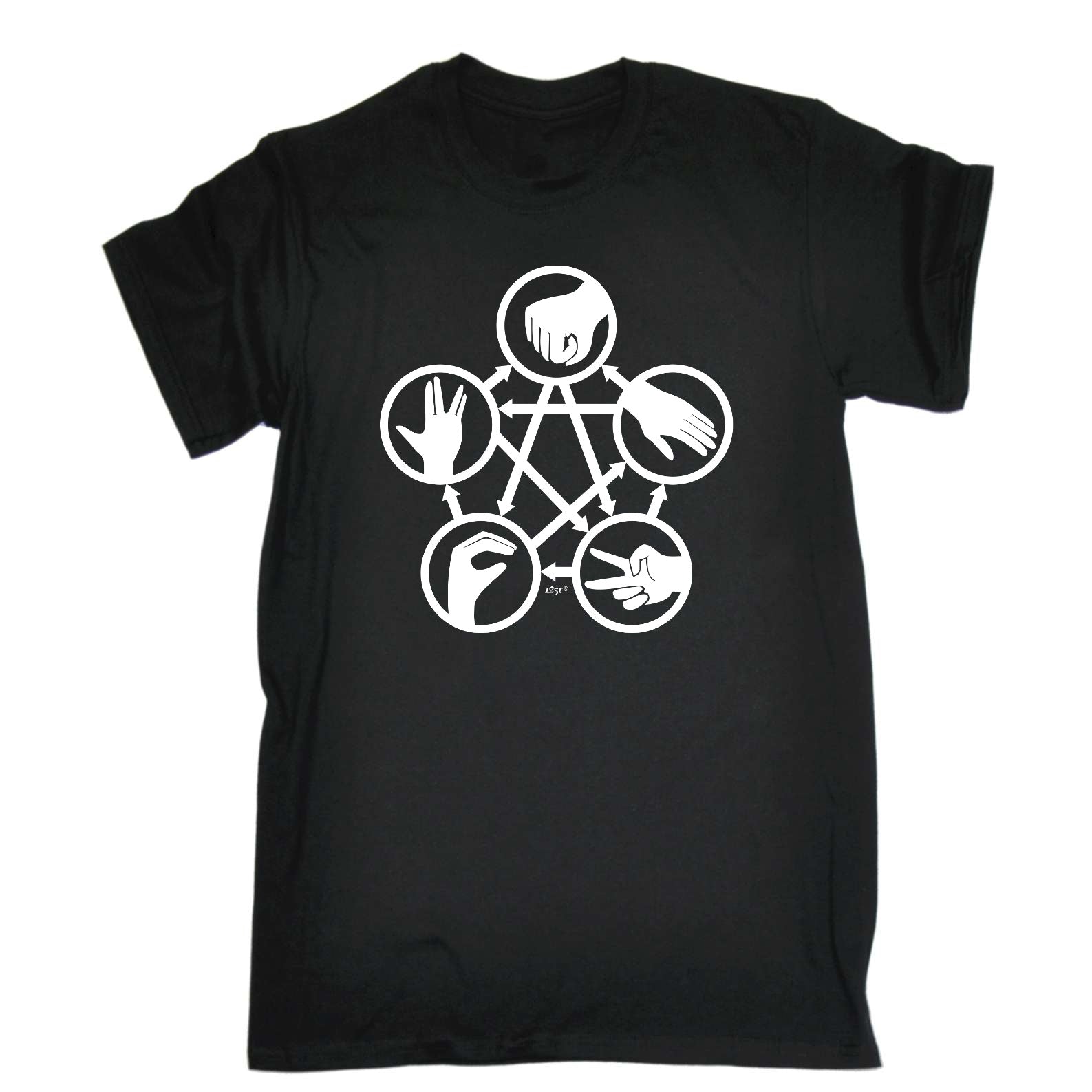 Rock Paper Scissors White - Mens Funny T-Shirt Tshirts