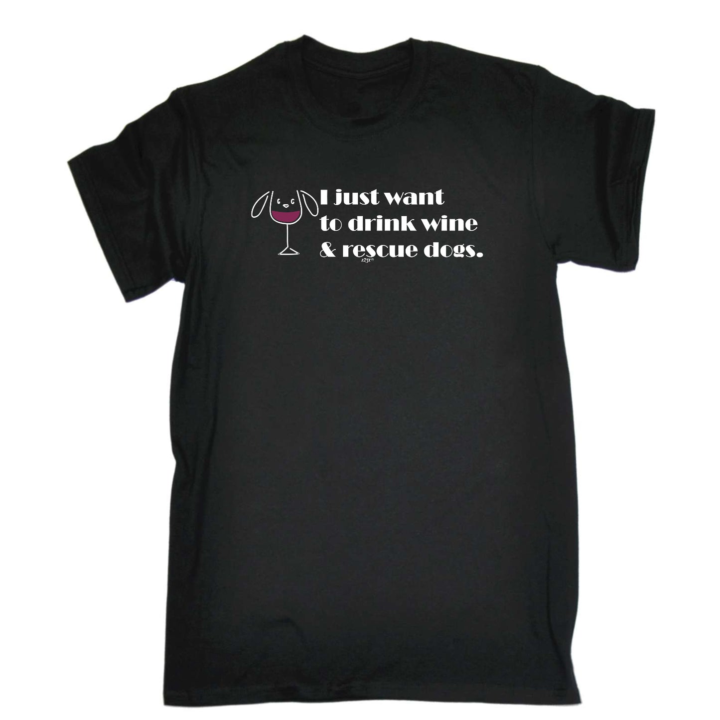 Drink Wine And Rescue Dogs - Mens Funny T-Shirt Tshirts