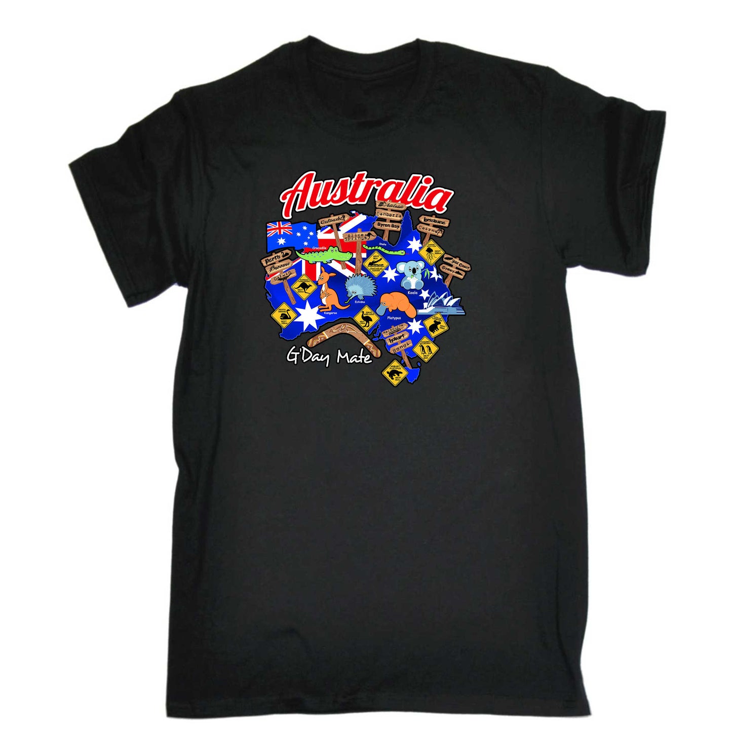 Australia Gday Mate Good Day Oz Day - Mens 123t Funny T-Shirt Tshirts