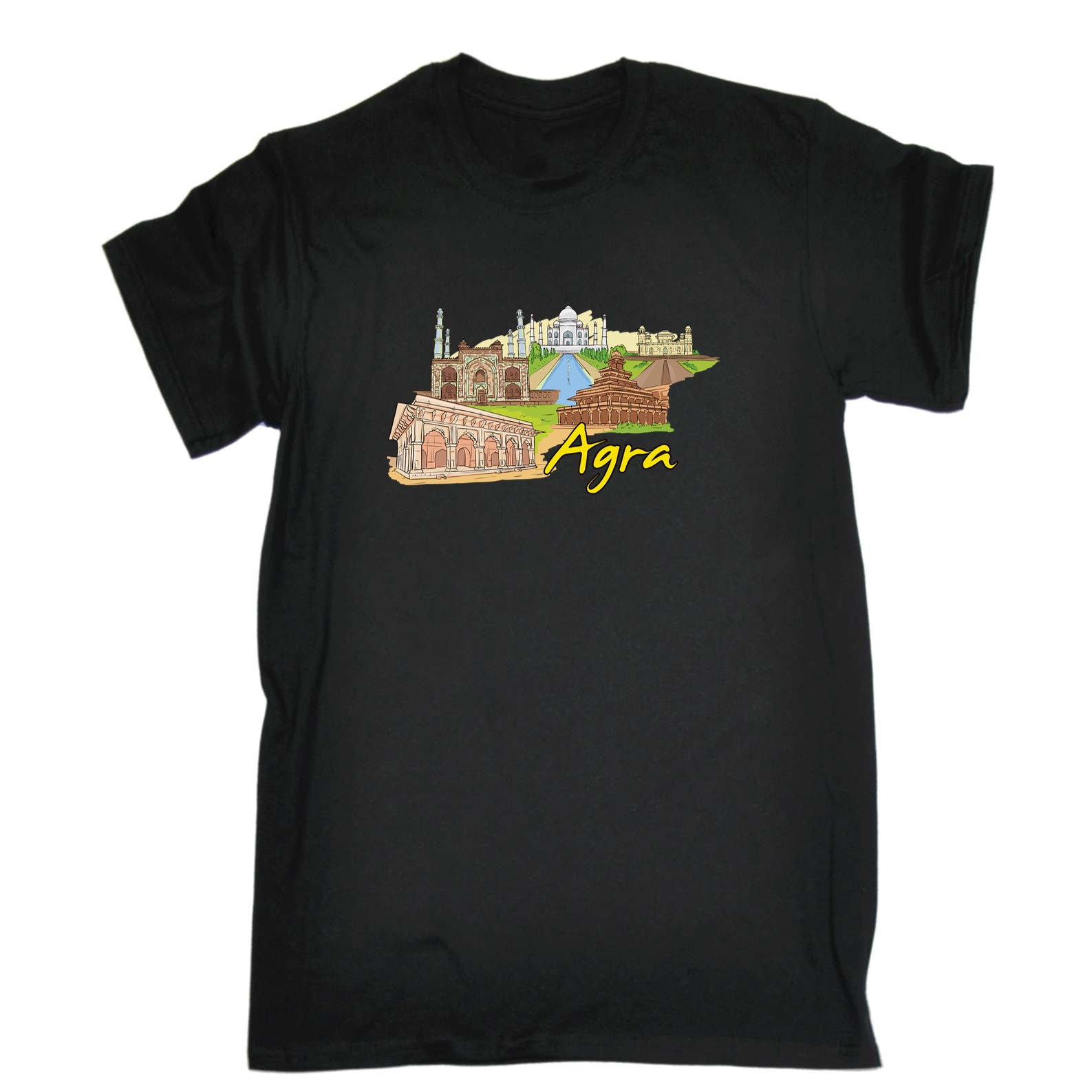 Agra India Country Flag Destination - Mens 123t Funny T-Shirt Tshirts