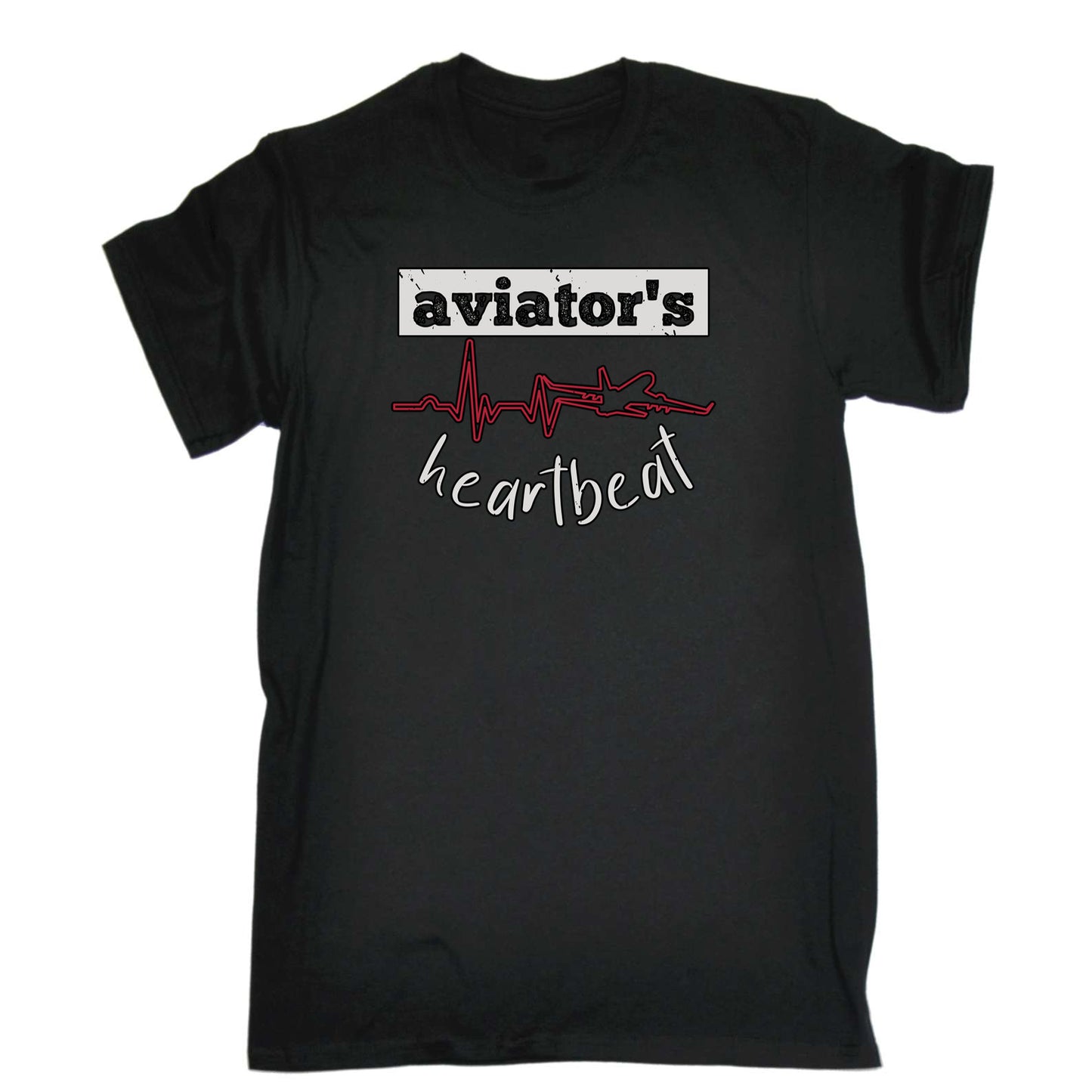 Aviators Heartbeat Aviation - Mens 123t Funny T-Shirt Tshirts
