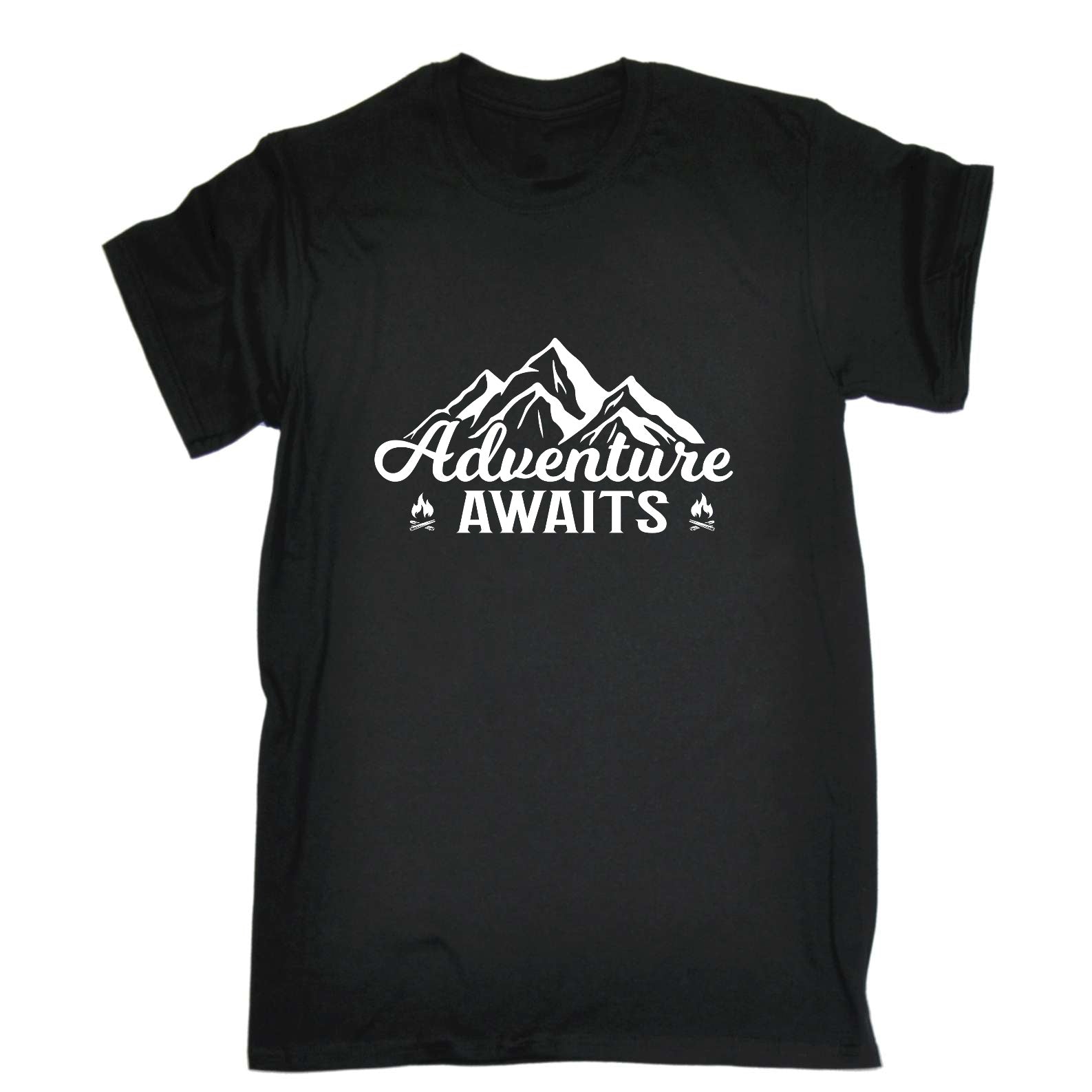 Adventure Awaits Camping Camp Outdoors - Mens Funny T-Shirt Tshirts