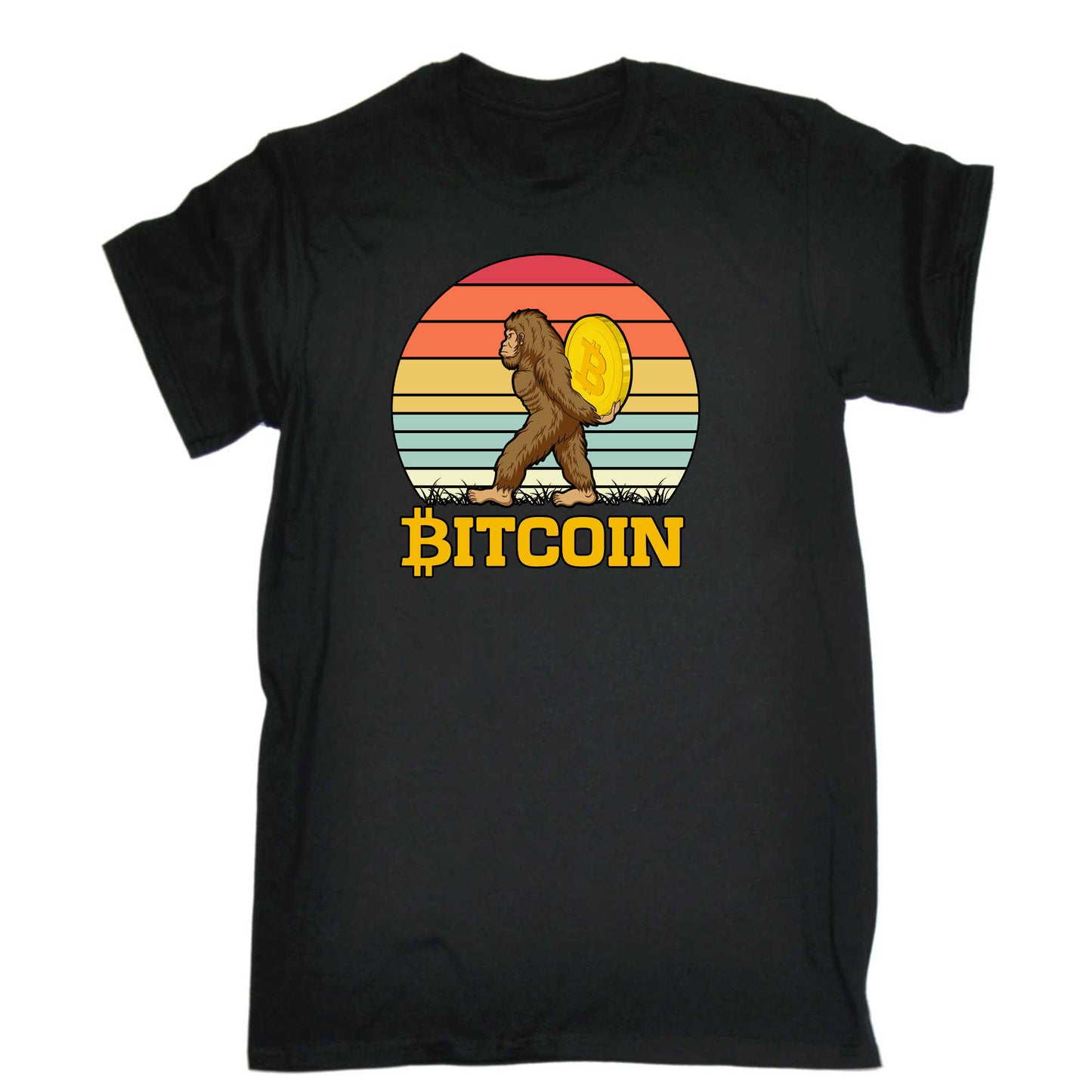 Bitcoin With Big Foot - Mens 123t Funny T-Shirt Tshirts