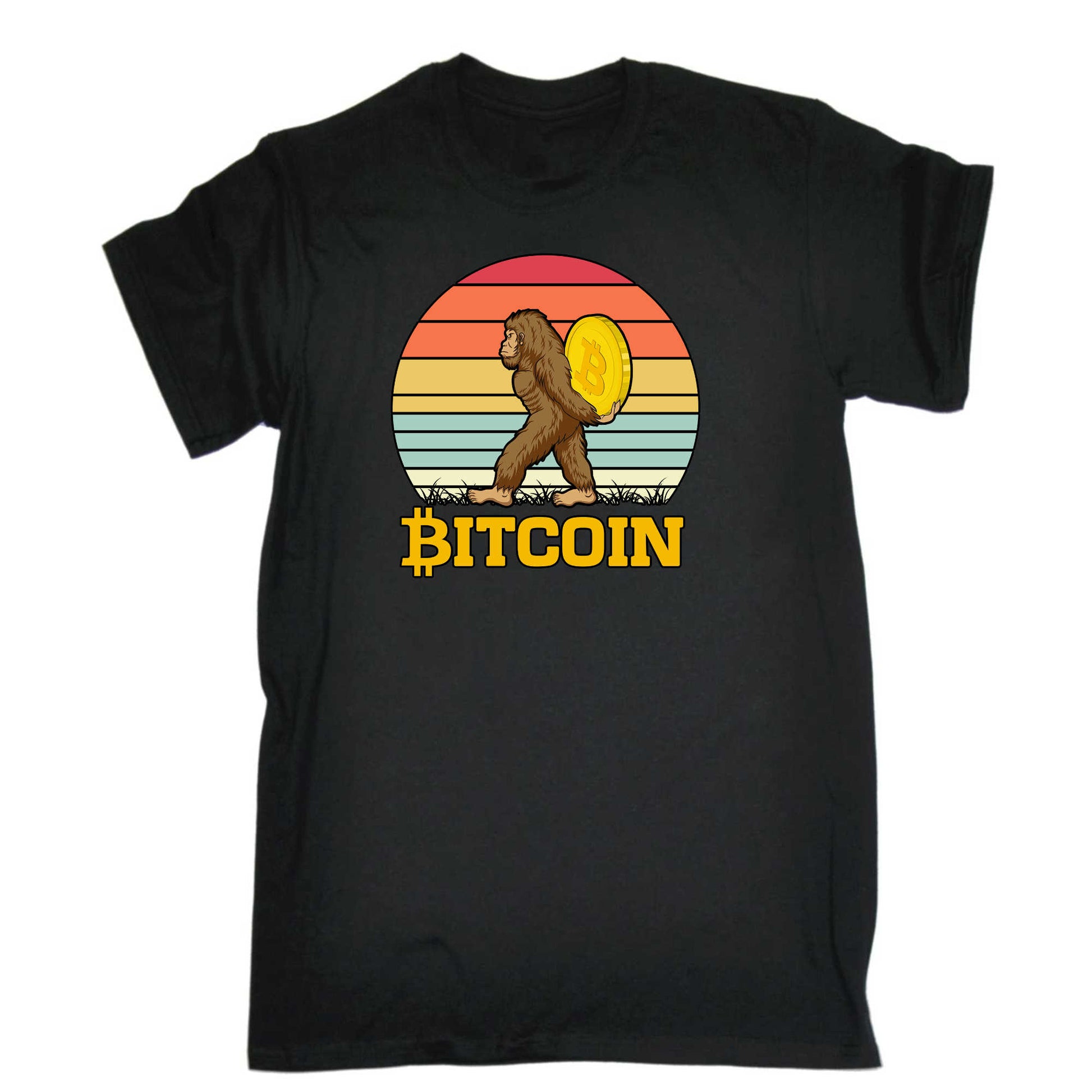 Bitcoin With Big Foot - Mens 123t Funny T-Shirt Tshirts