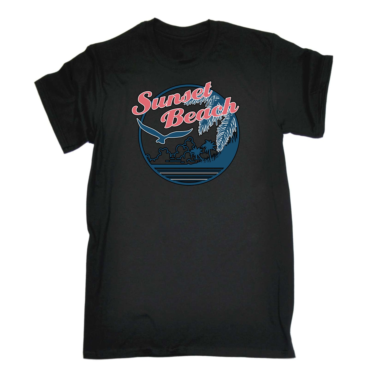 Sunset Beach Fashion - Mens 123t Funny T-Shirt Tshirts