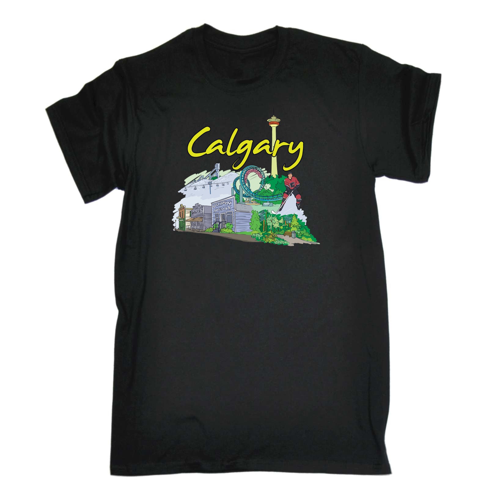Calgary Canada Country Flag Destination - Mens 123t Funny T-Shirt Tshirts